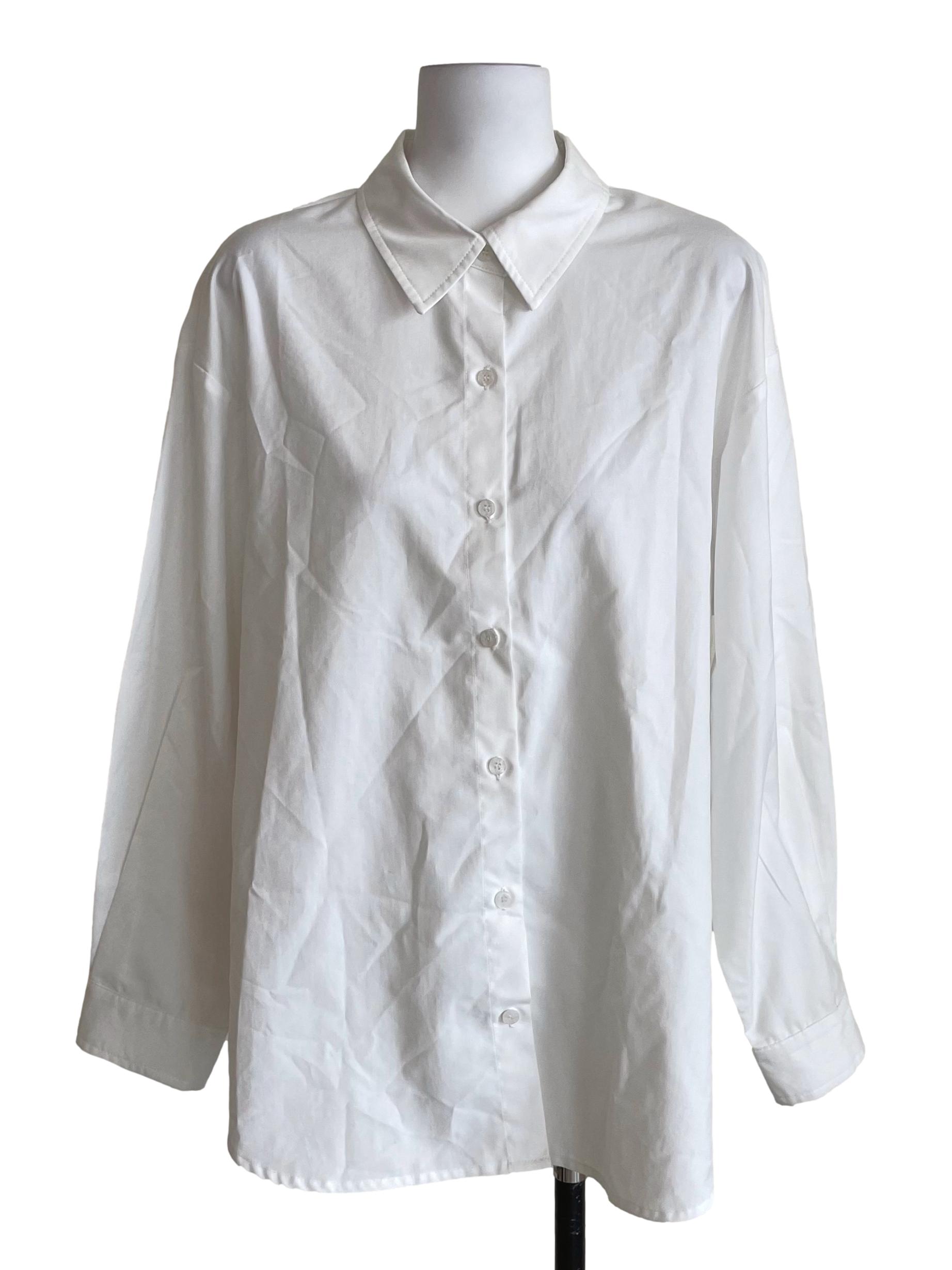 White Oversized Button Down Shirt