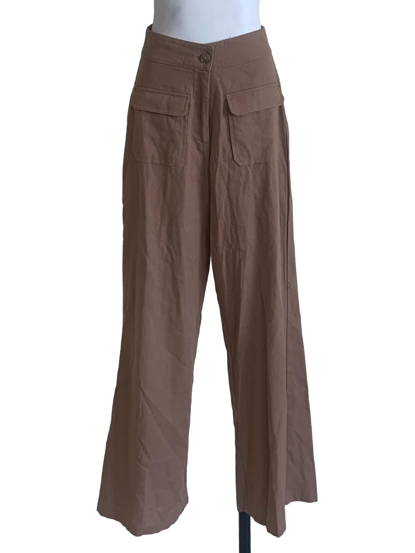 Peanut Brown Wide Leg Pants YHF