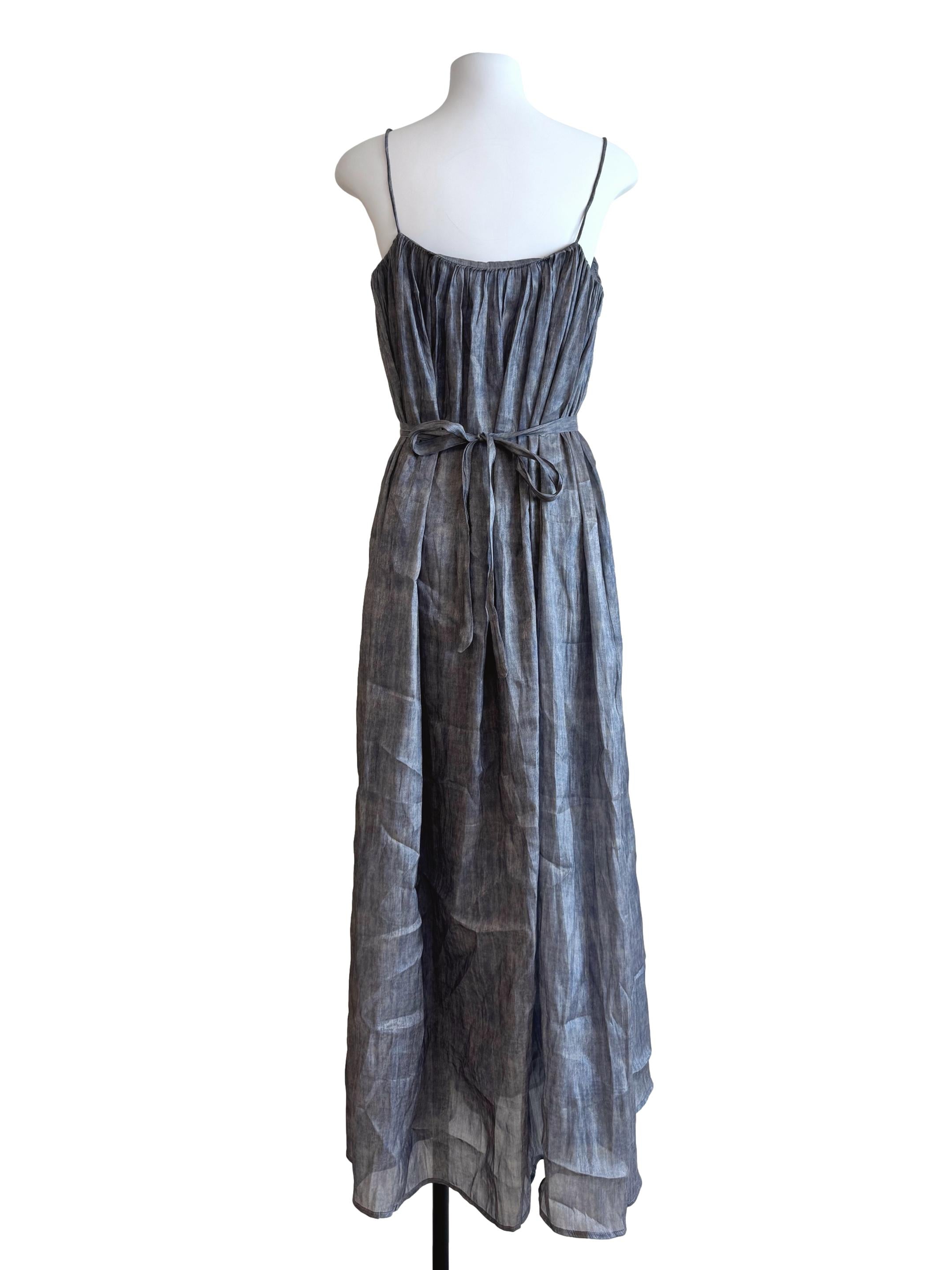 Shiny Grey A-Line Dress