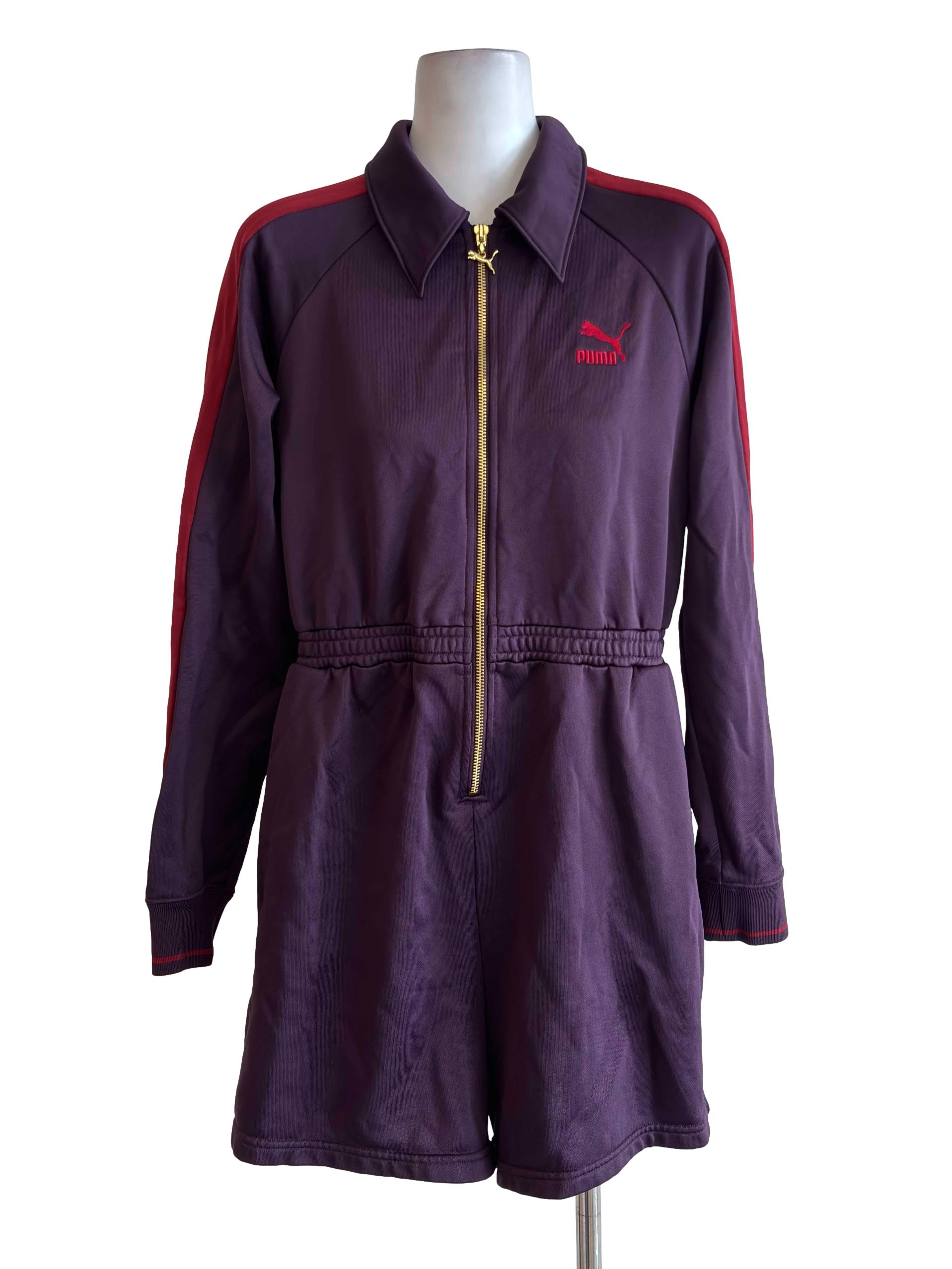 Mulberry Purple Zip Up Long Sleeve Romper