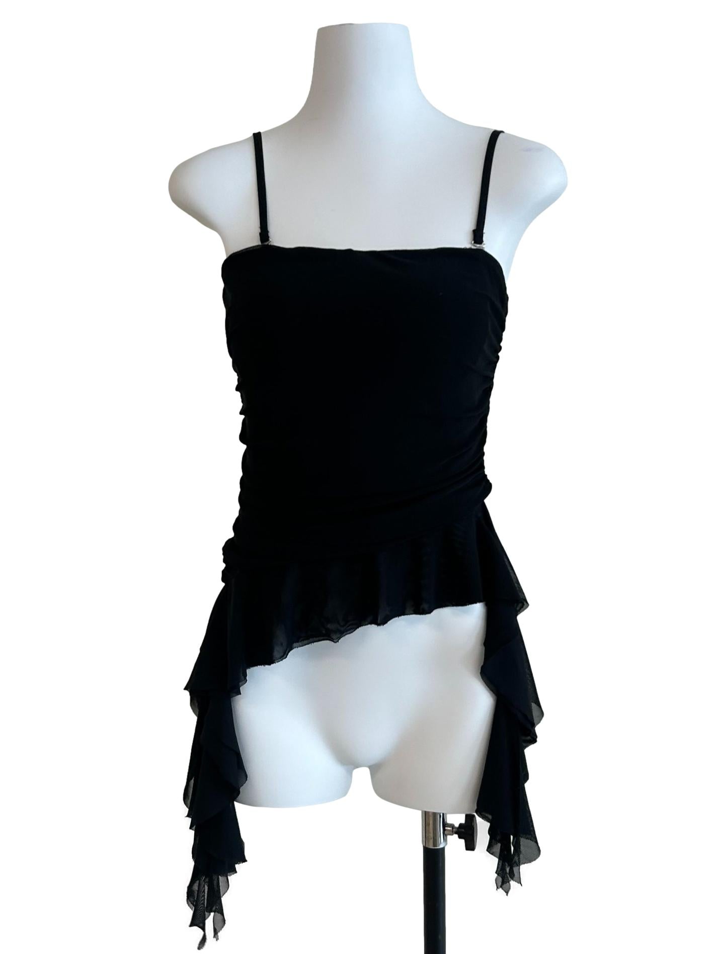 Rich Black Mesh Top