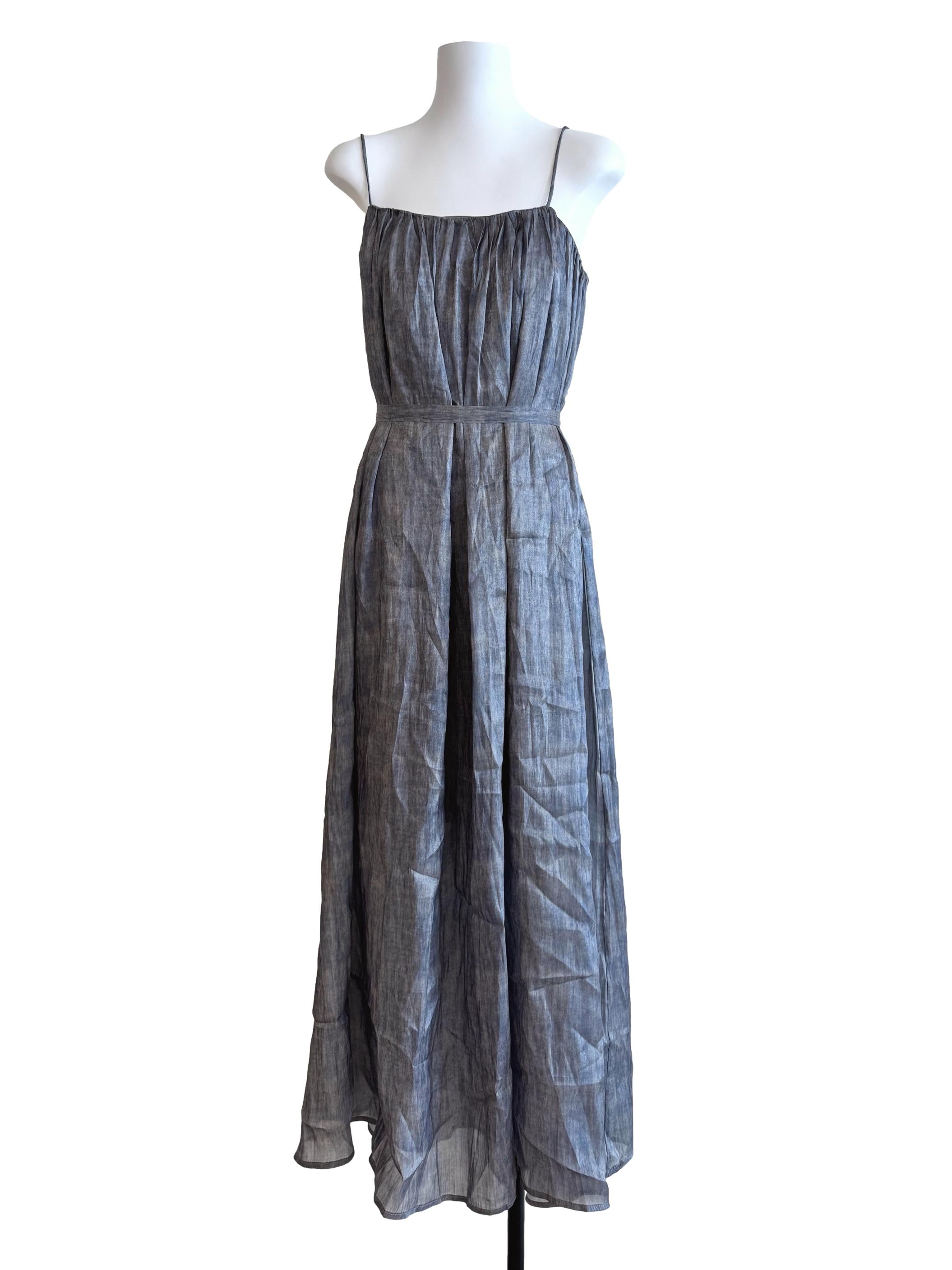 Shiny Grey A-Line Dress