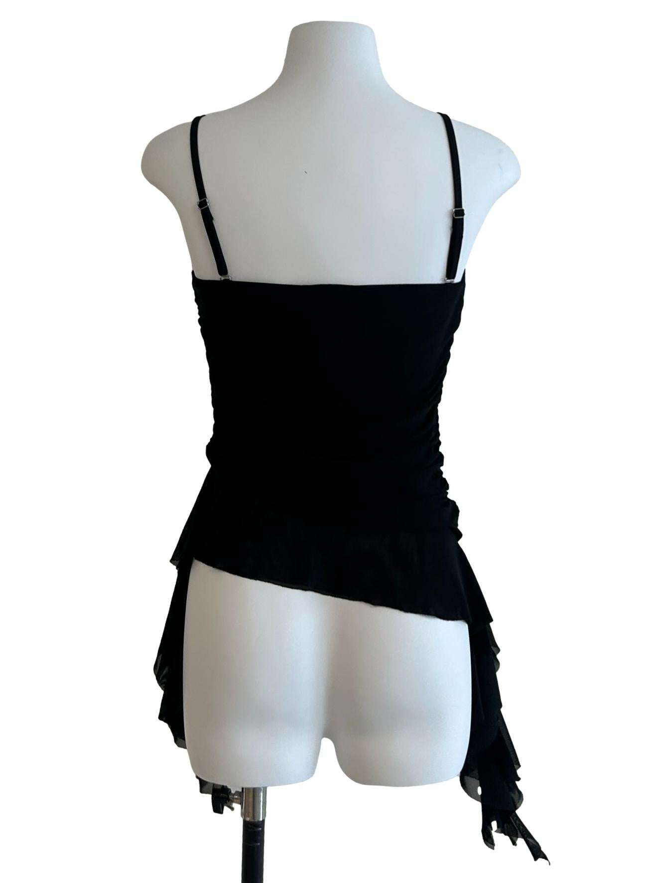 Rich Black Mesh Top