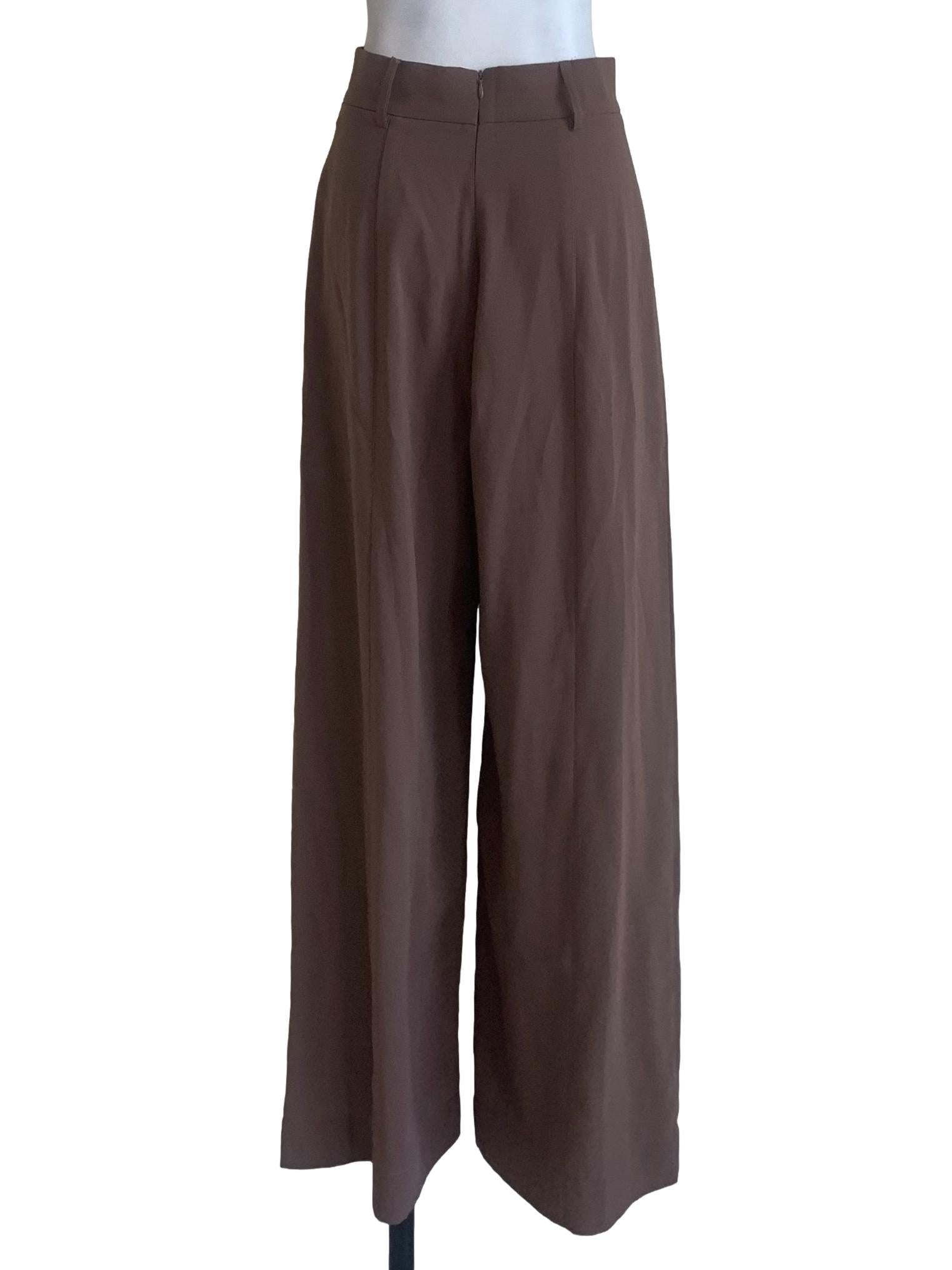 Wood Brown Wide Leg Pants LB