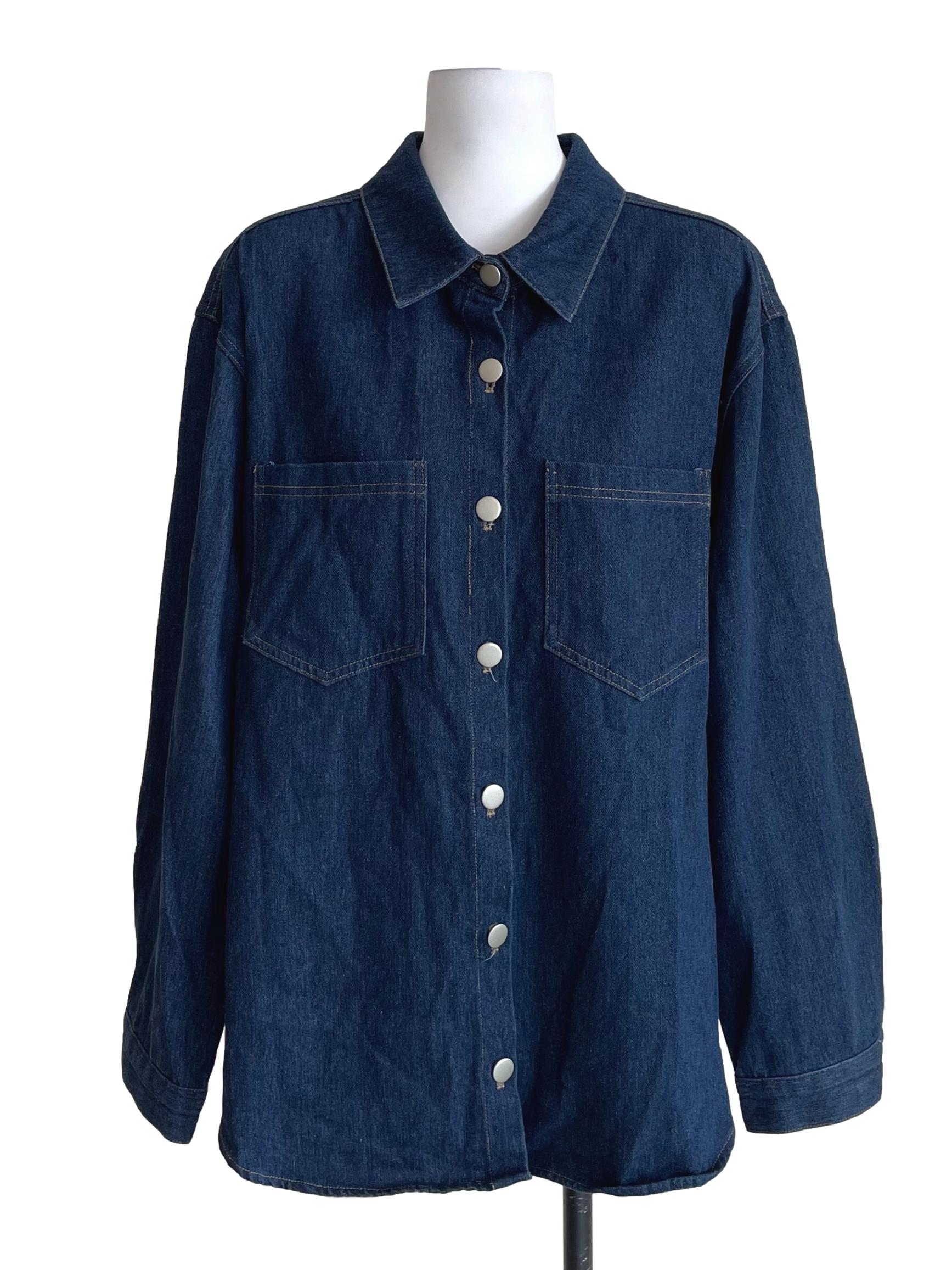 Dark Blue Bust Pocket Denim Shirt