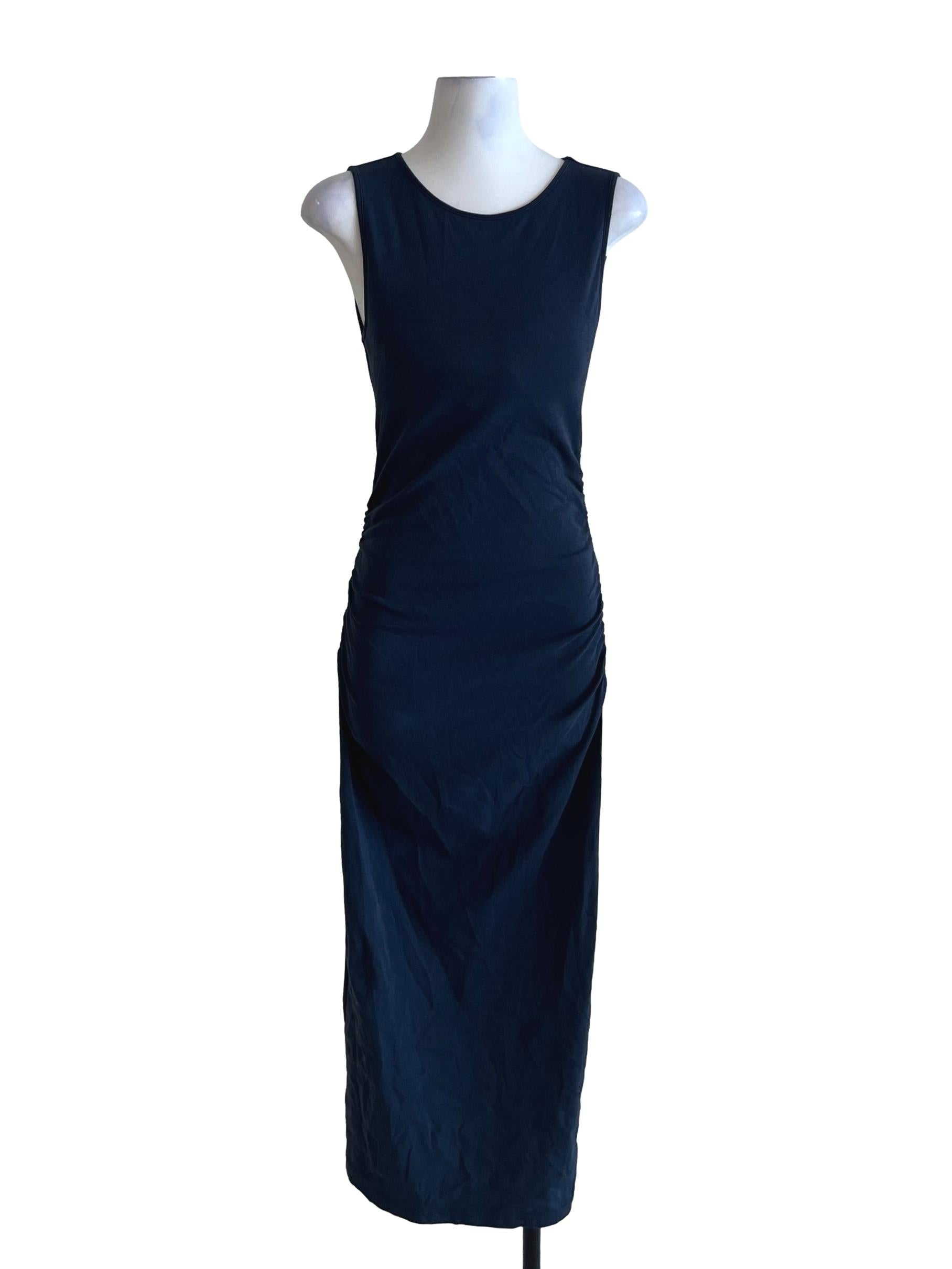 Navy Blue Jewel Neckline Bodycon Dress