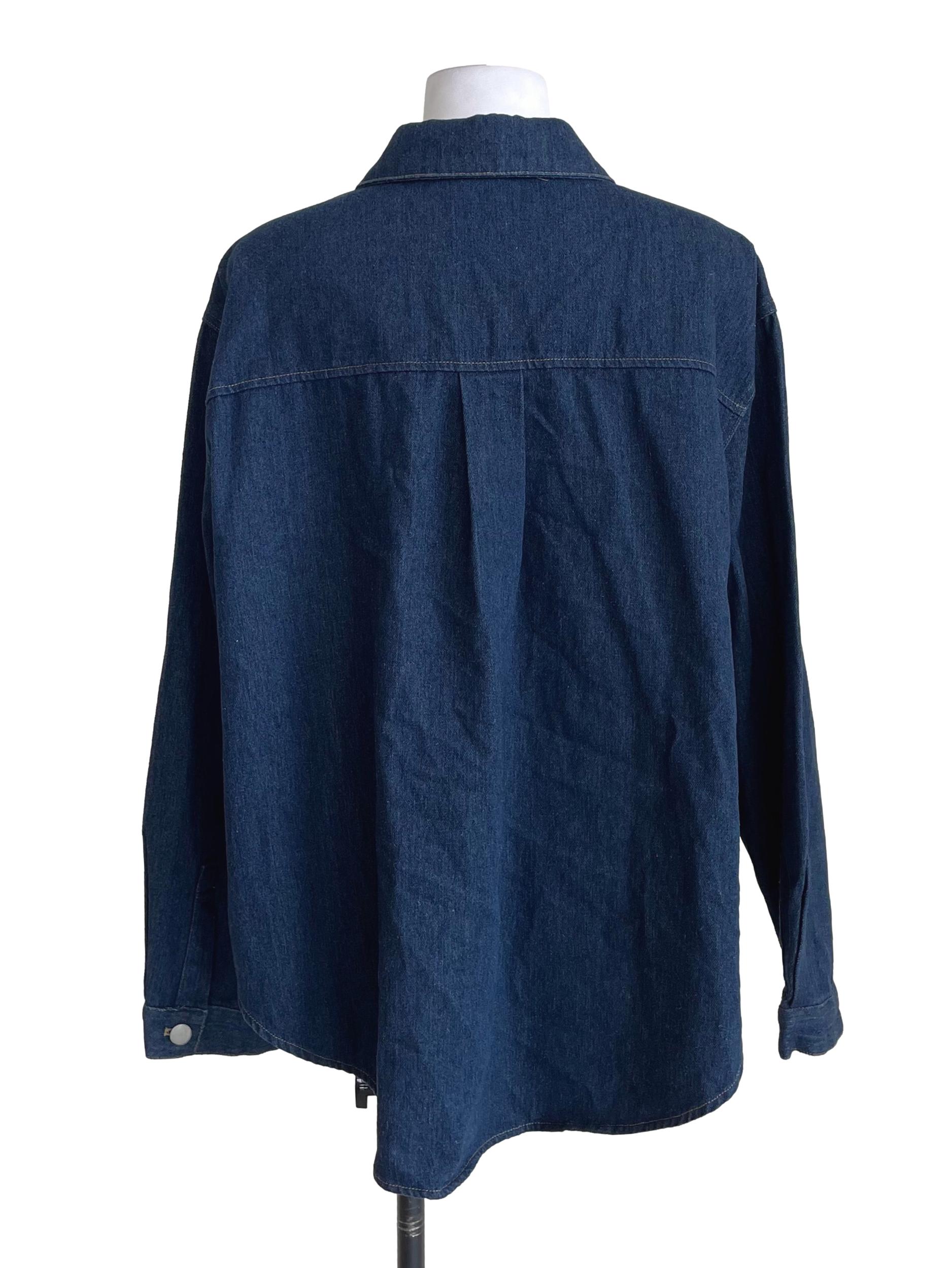 Dark Blue Bust Pocket Denim Shirt