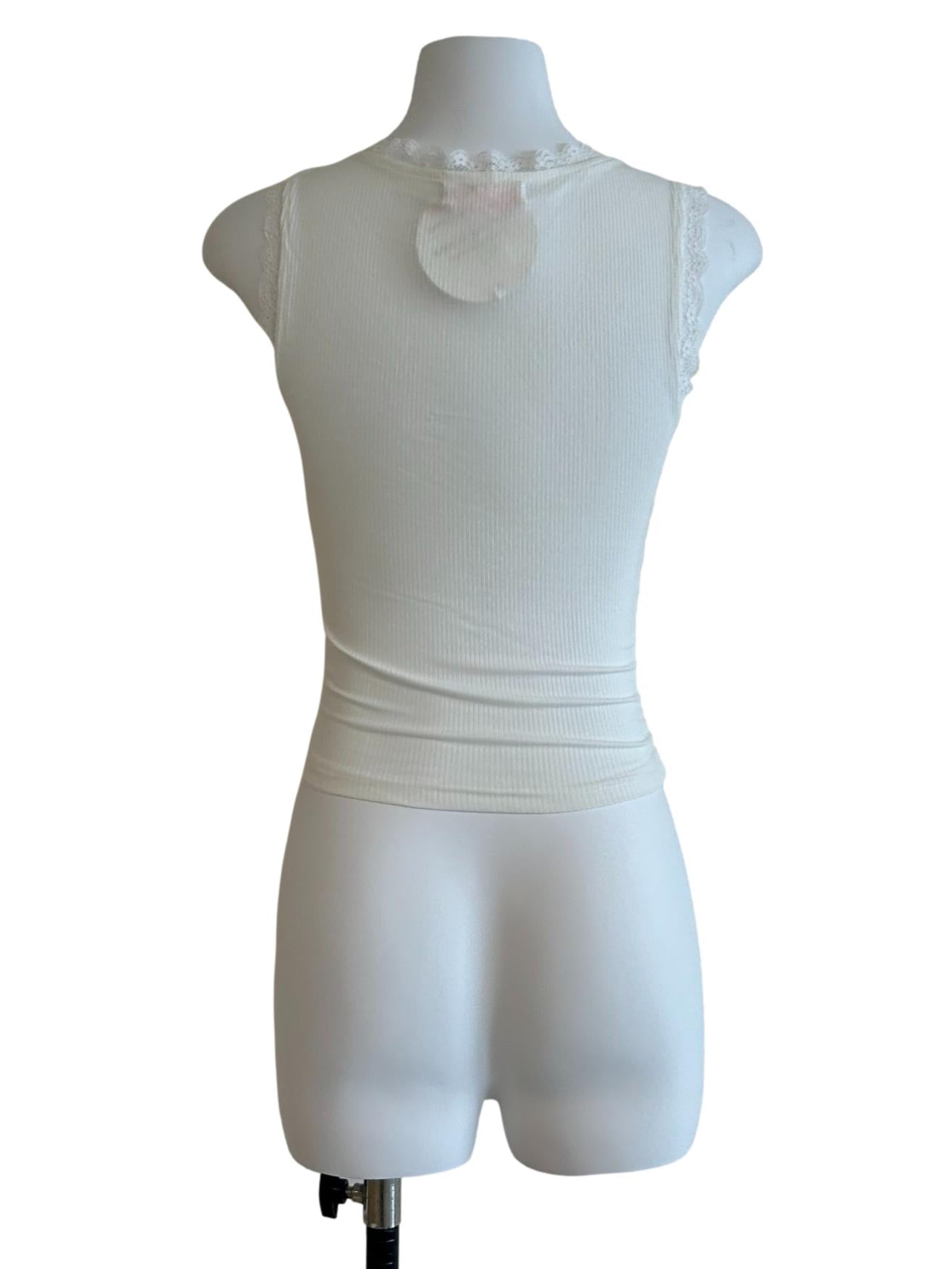 Ivory White Ribbed Top