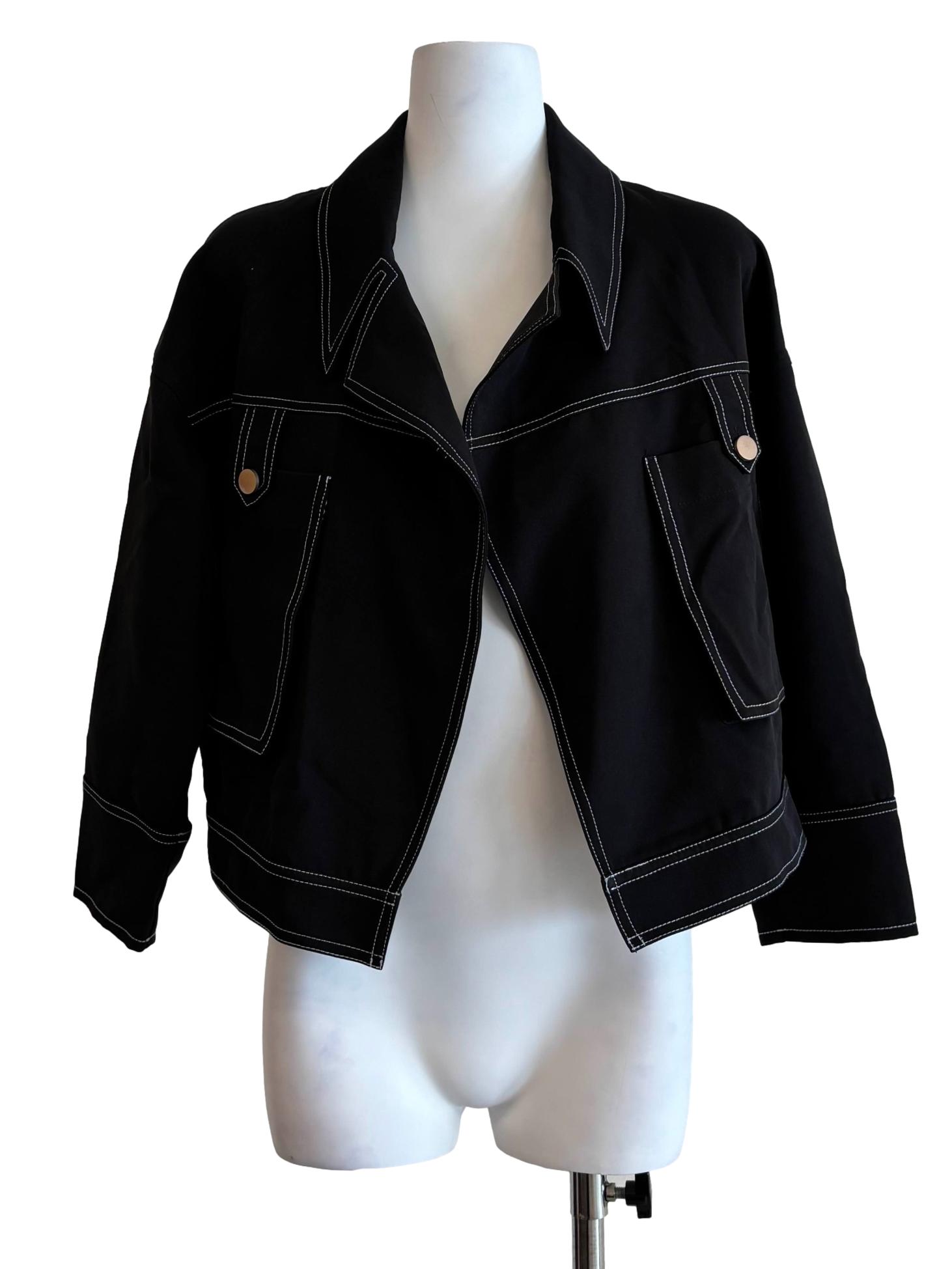 Soft Black Styled Jacket