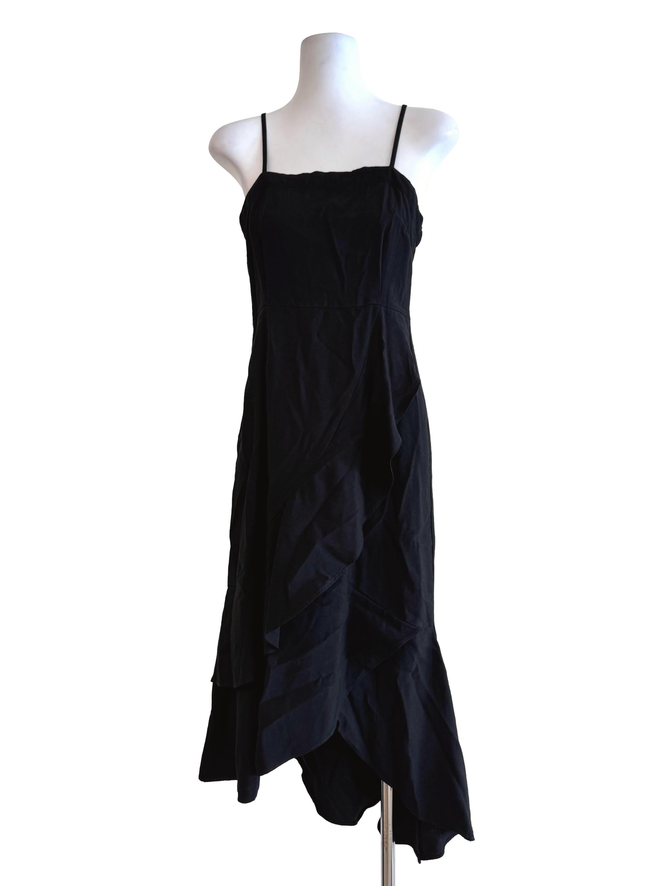 Black Ruffle Sleeveless Dress TEM