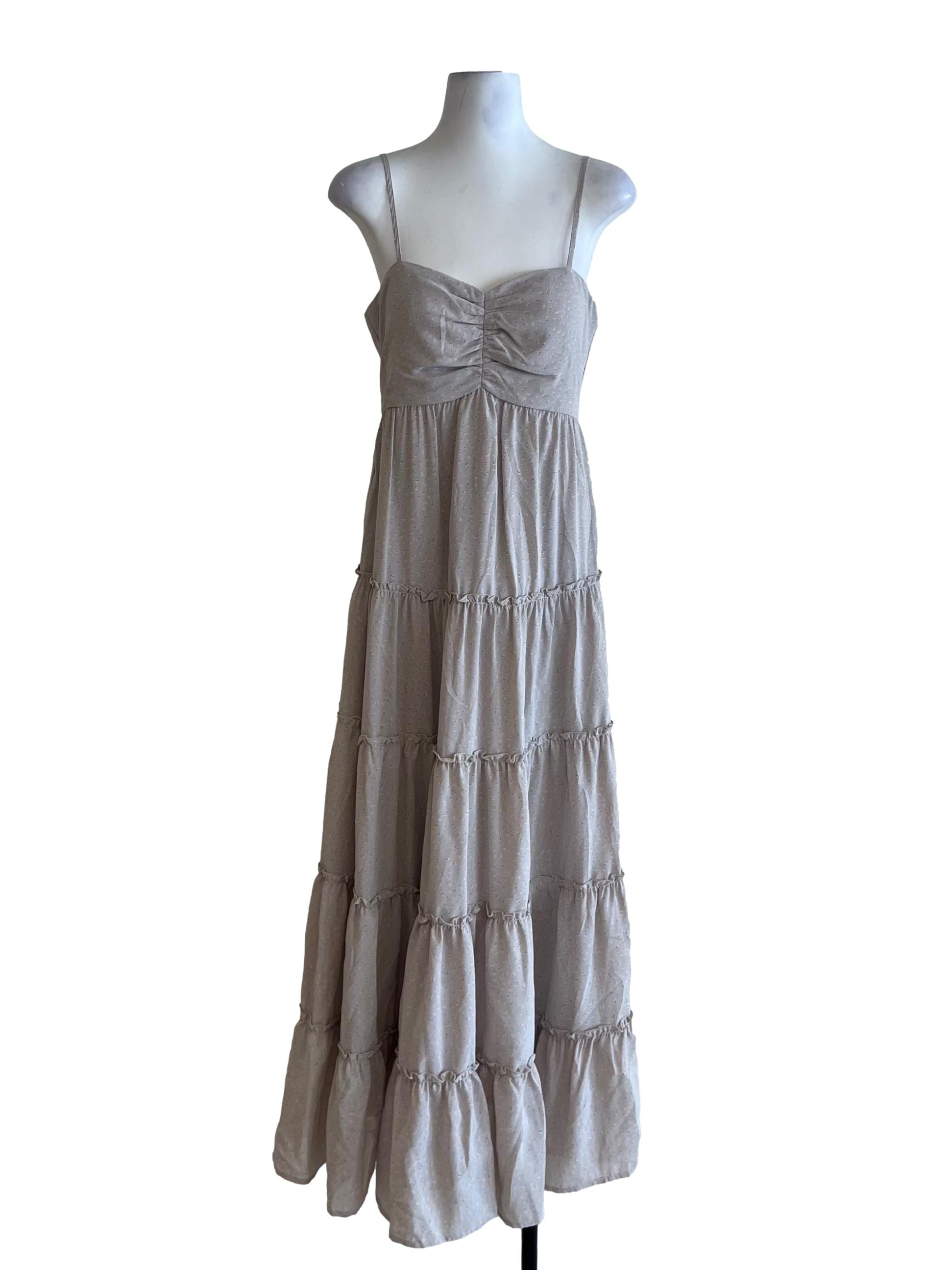 Coin Grey Spaghetti Strap Babydoll Dress