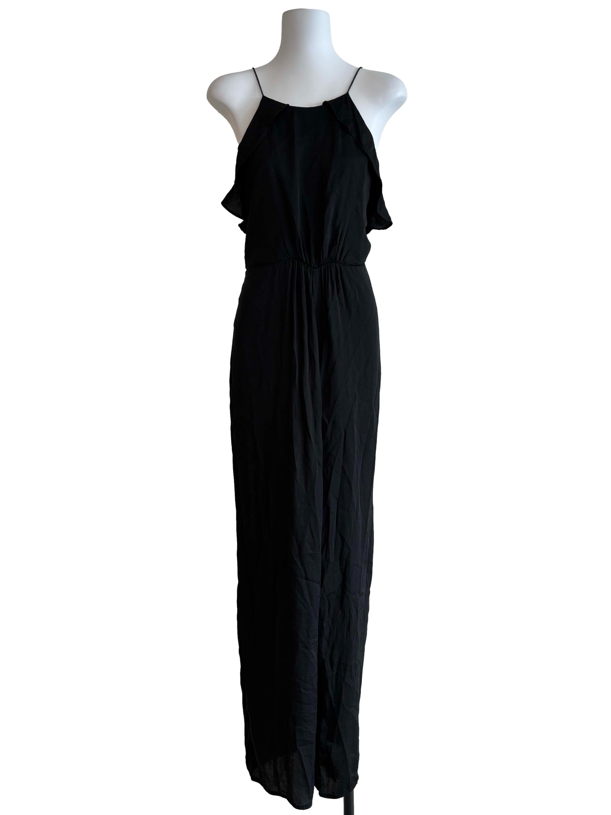 Jet Black Spaghetti Strap Jumpsuit