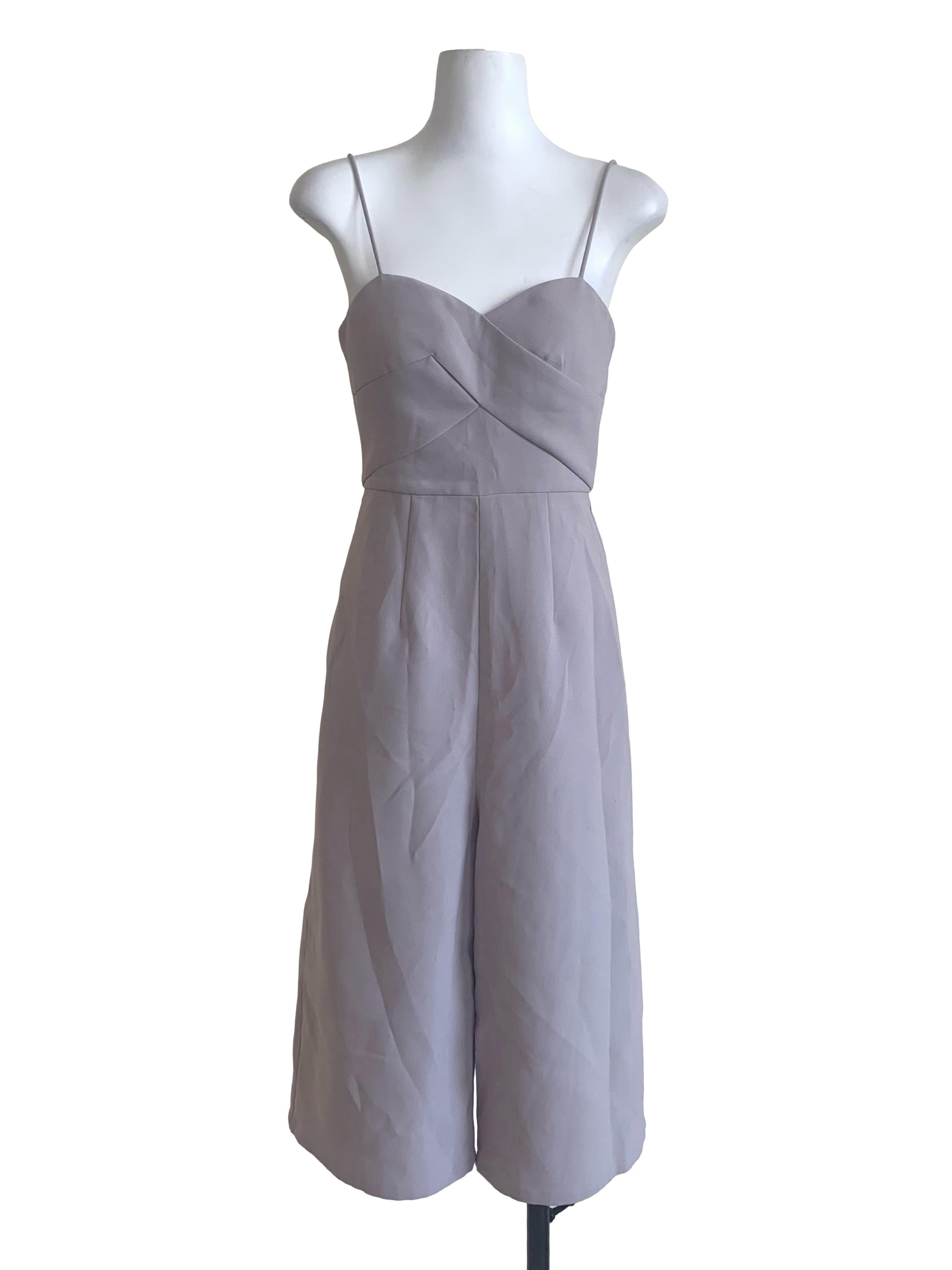 Heather Purple Sweetheart Neck Jumpsuit LB