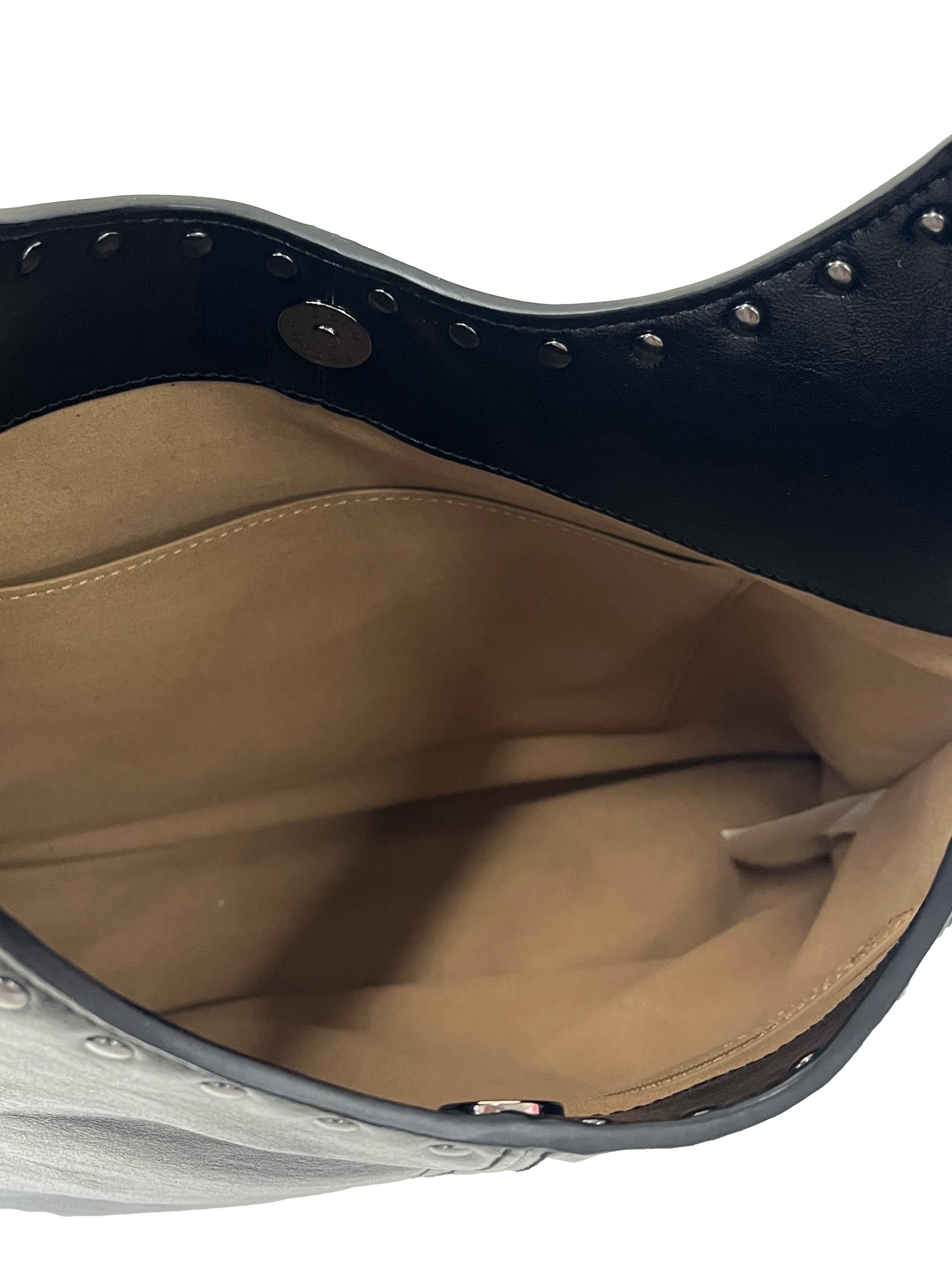 Black Issa Studded Hobo Bag
