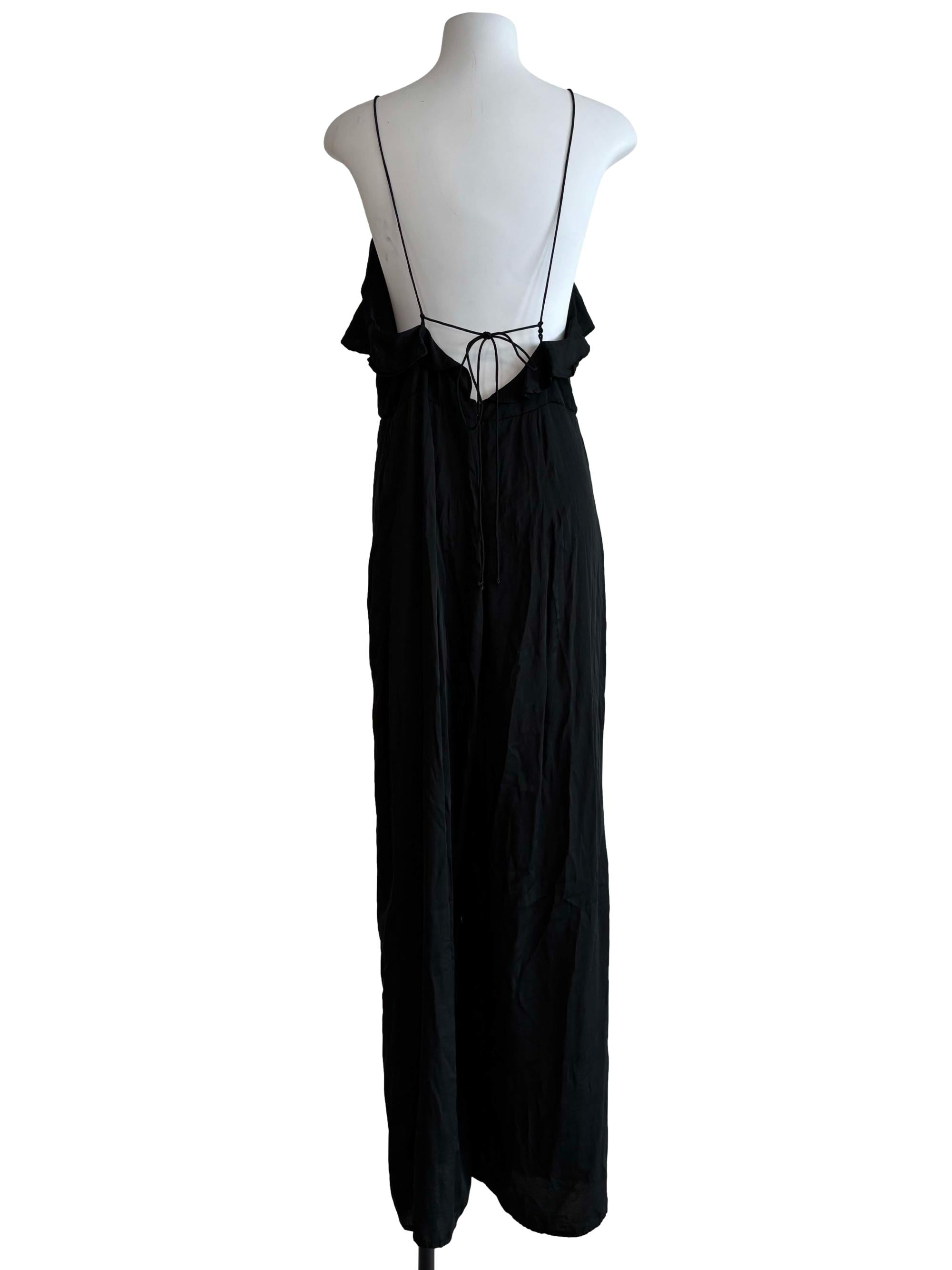 Jet Black Spaghetti Strap Jumpsuit