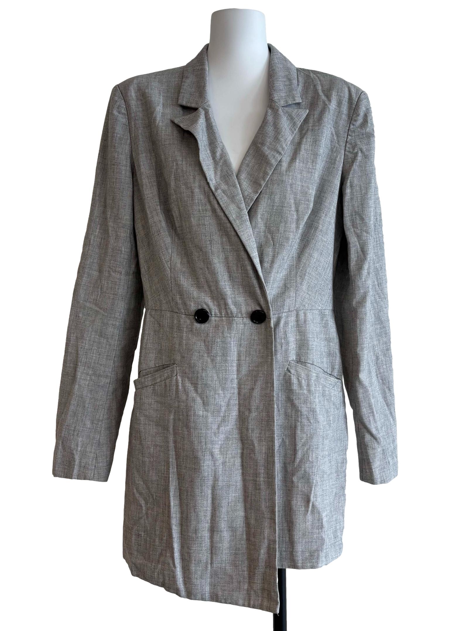 Chrome Grey Blazer Romper