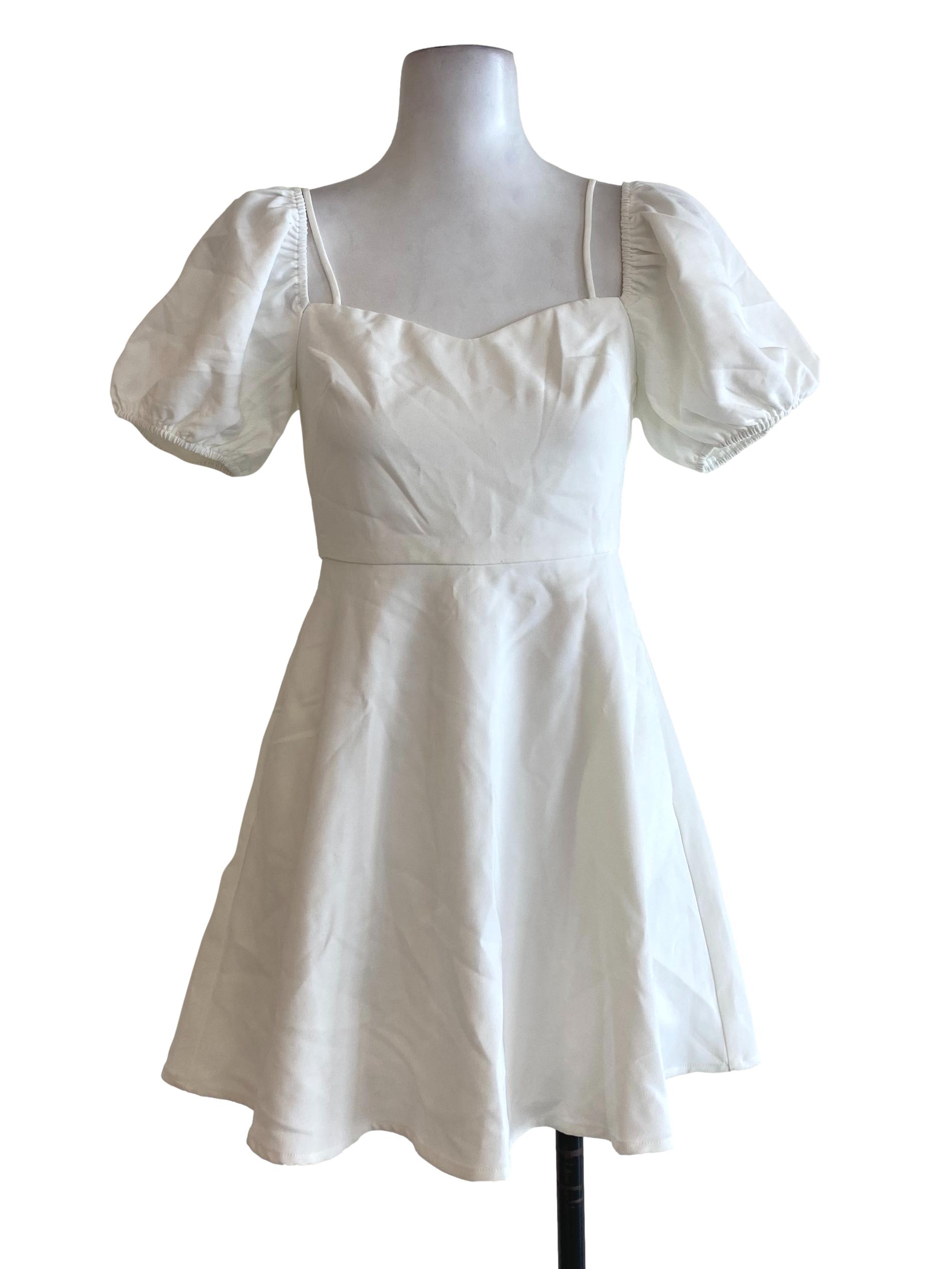 White A Line Rompers