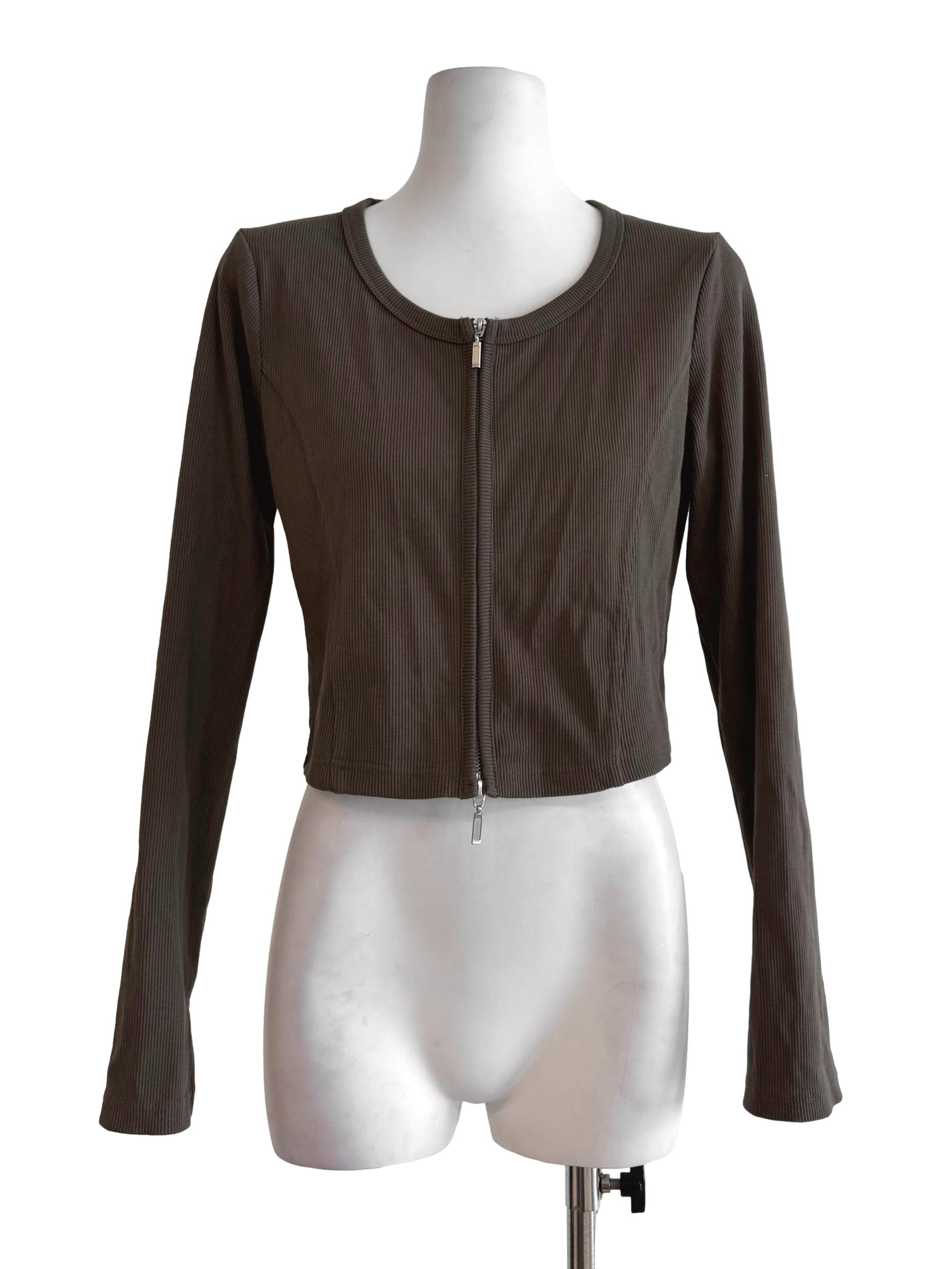 Army Green Round Neck Jacket