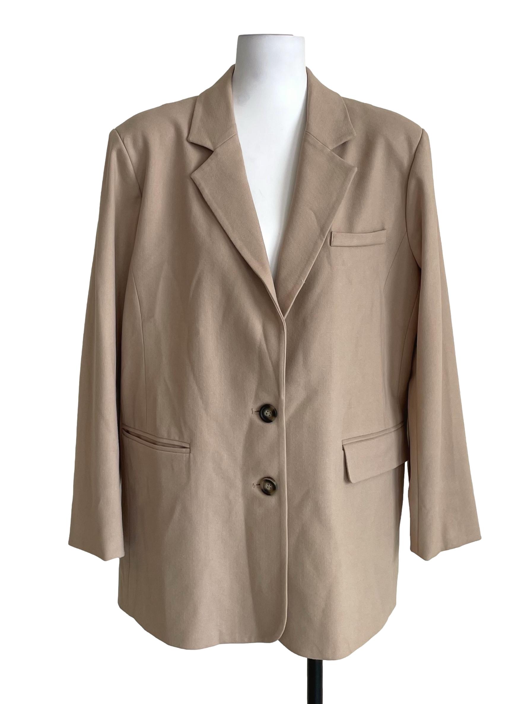 Latte Beige Single Breasted Oversized Suit LB