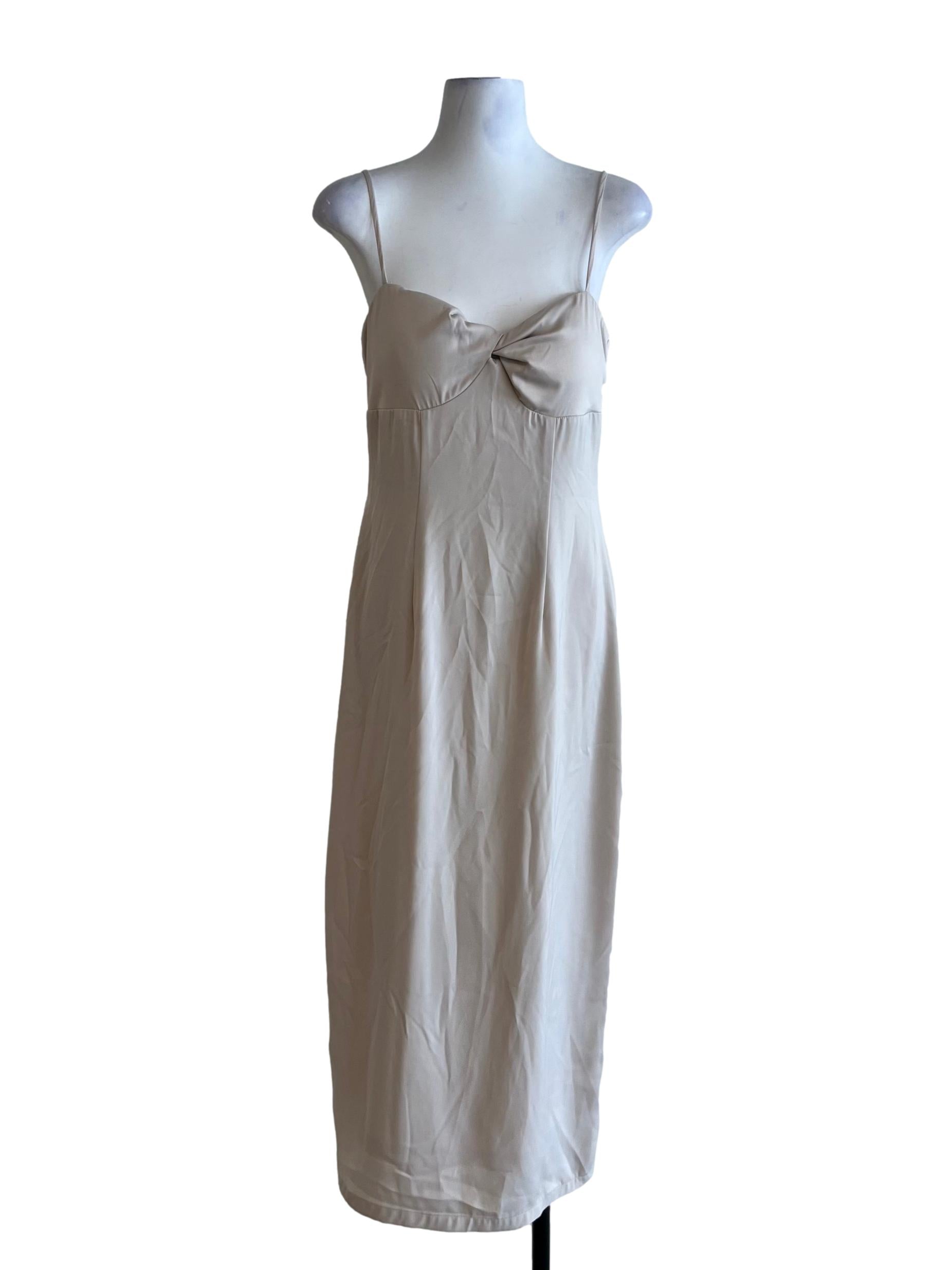 Coconut Beige Spaghetti Strap Babydoll Dress