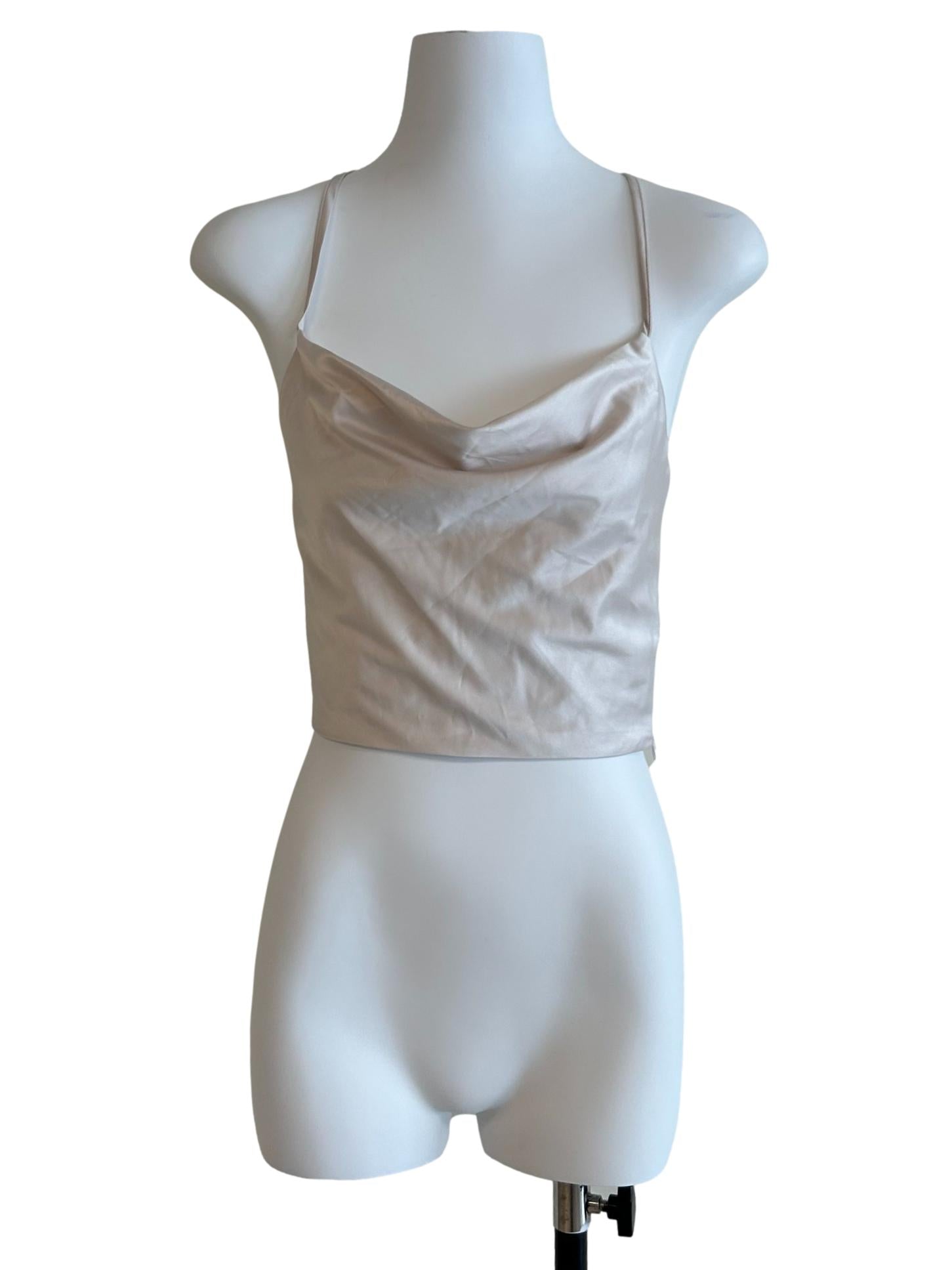 Beige Satin Cami Top