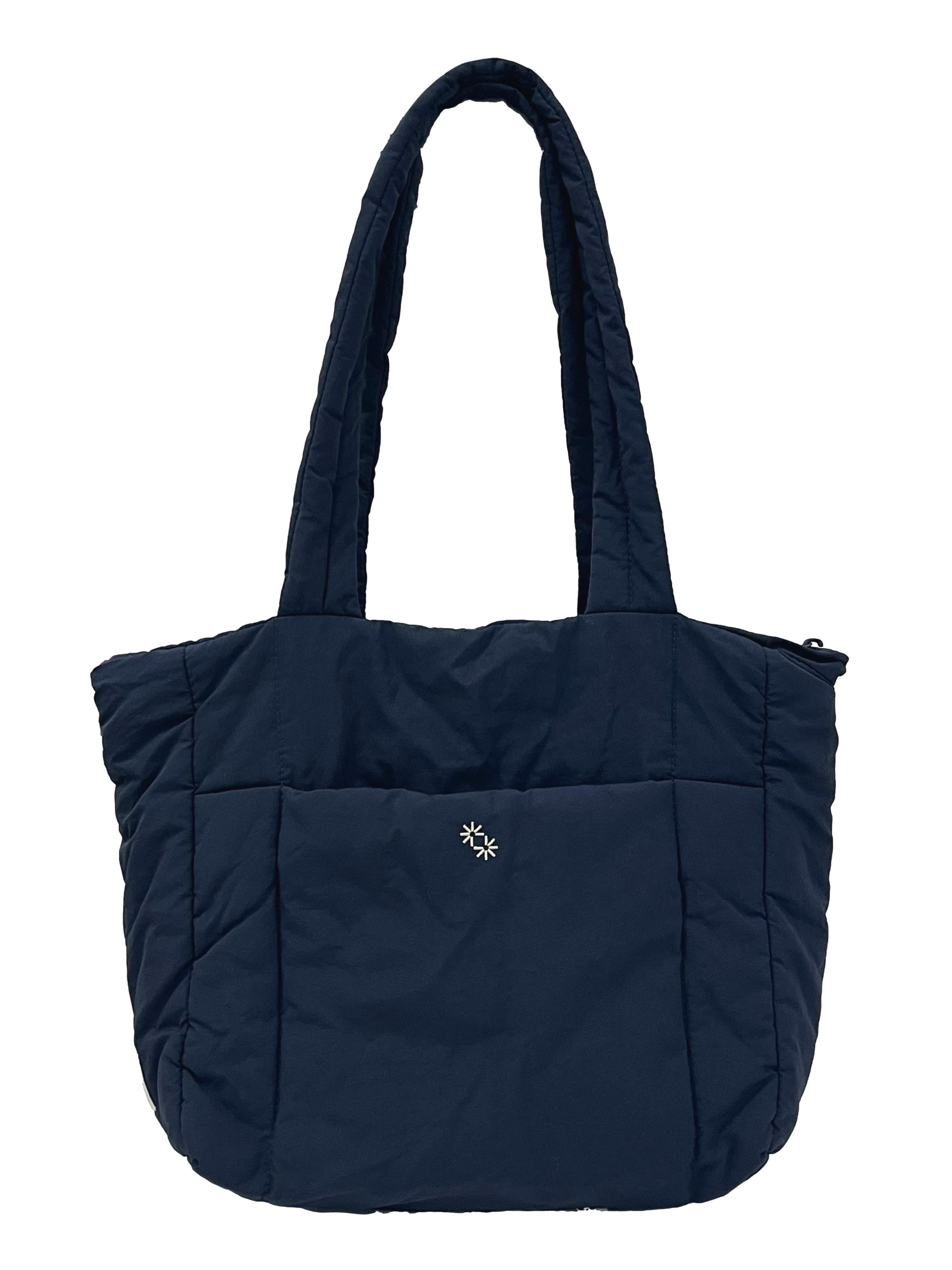 Navy Blue Puffer Shopper Bag