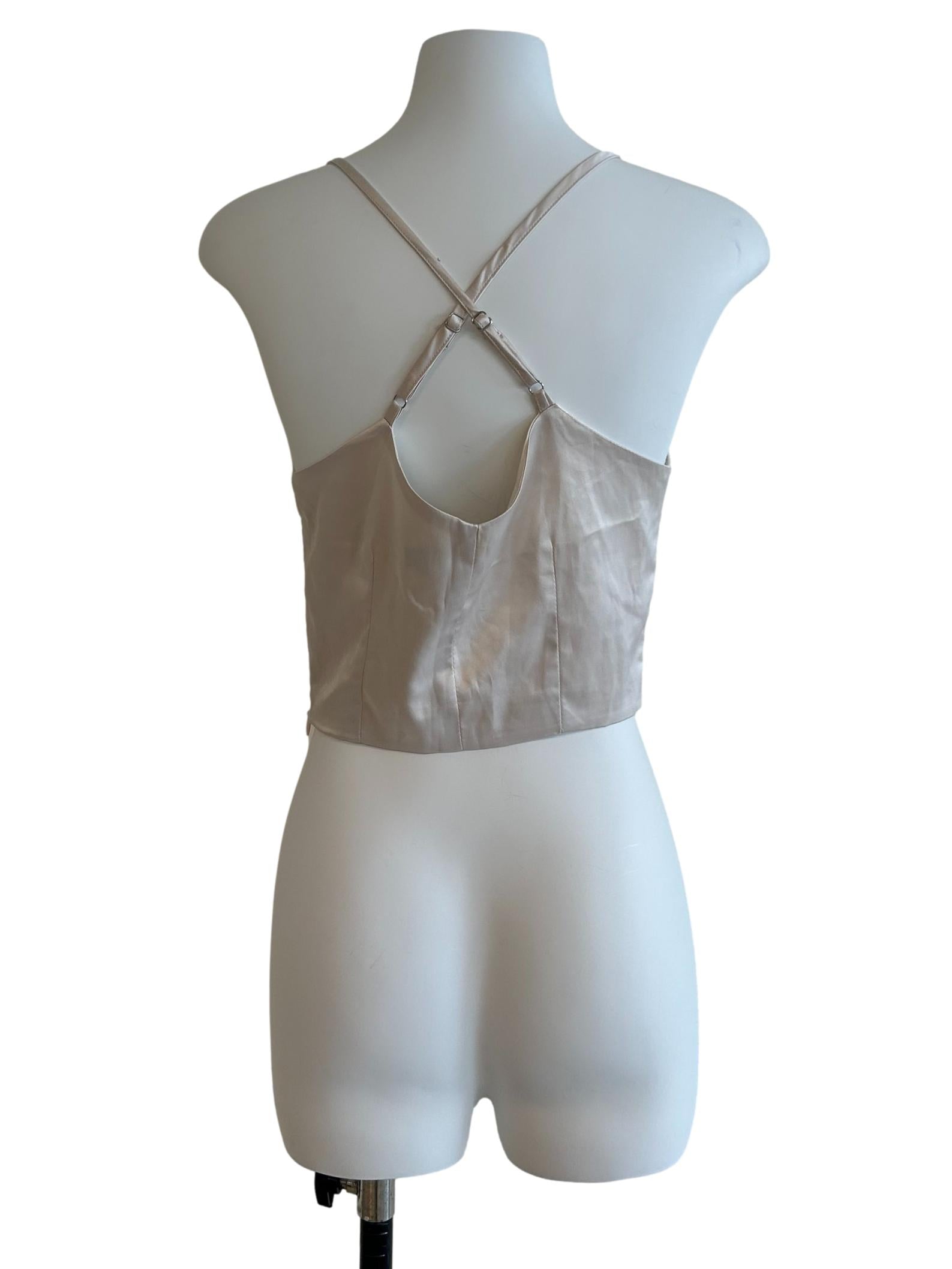 Beige Satin Cami Top