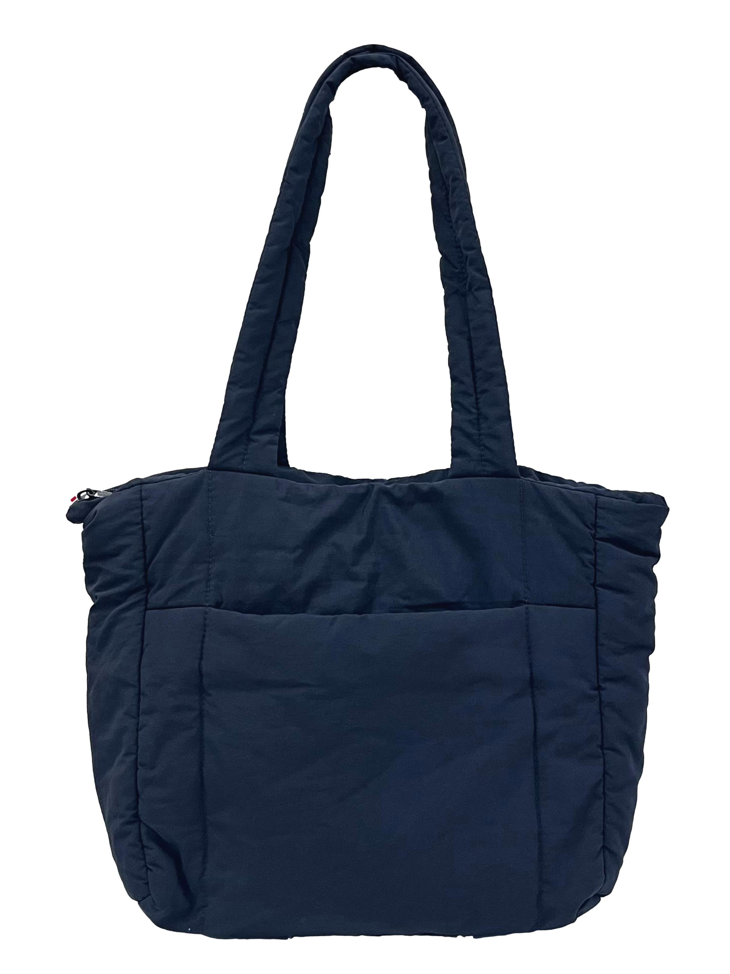 Navy Blue Puffer Shopper Bag