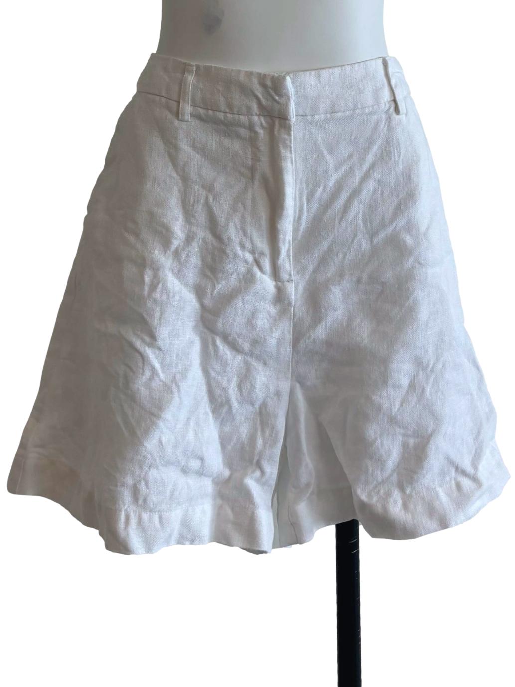 Daisy White Relaxed Linen Shorts