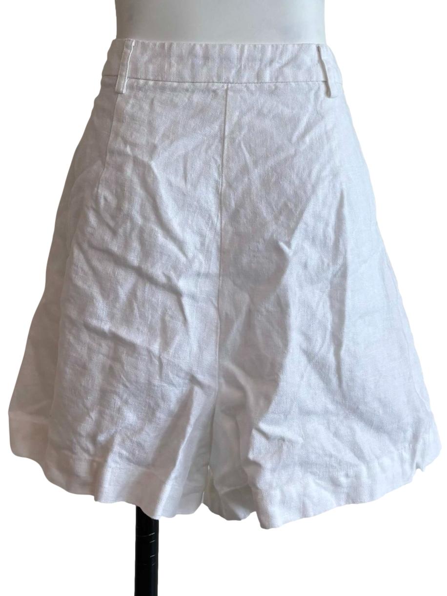 Daisy White Relaxed Linen Shorts