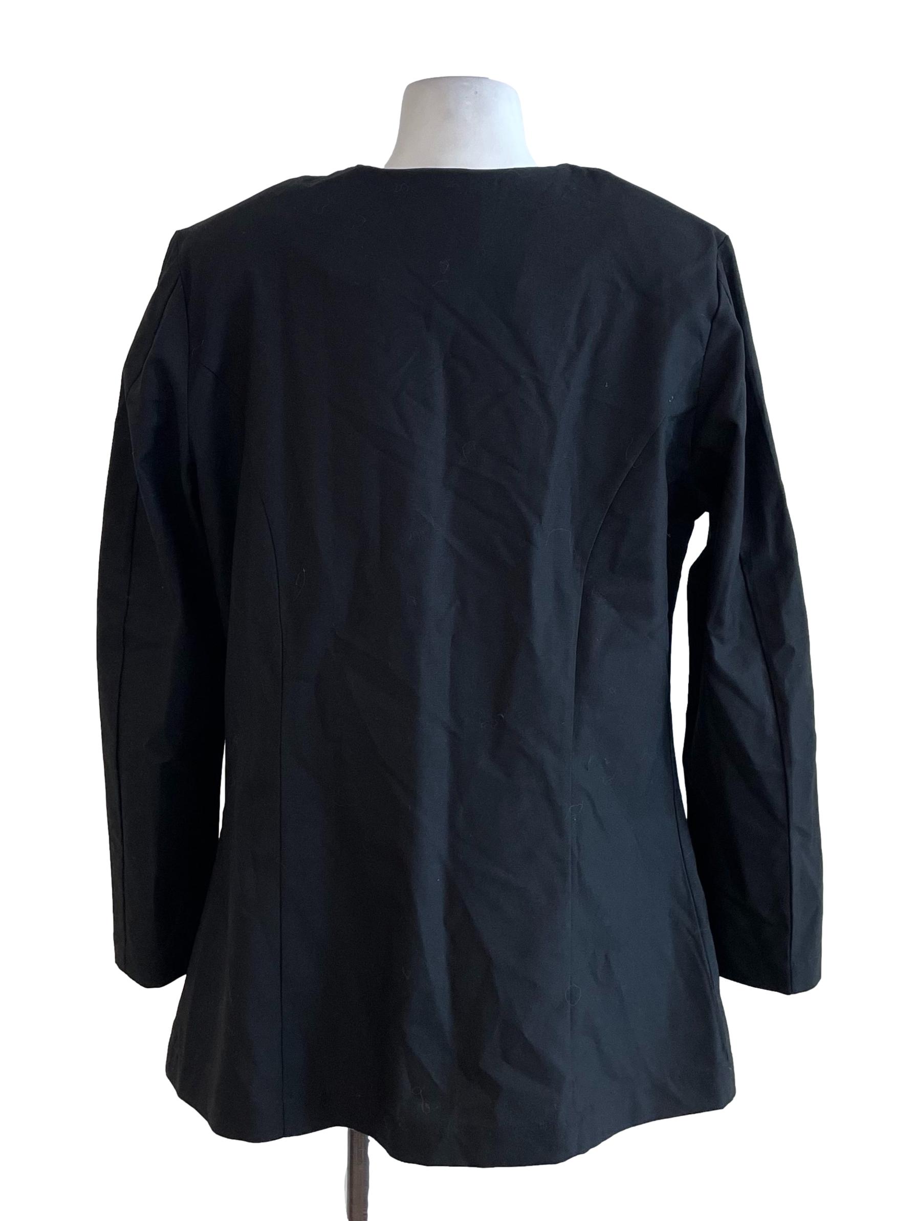 Black Button Up Fit Jacket