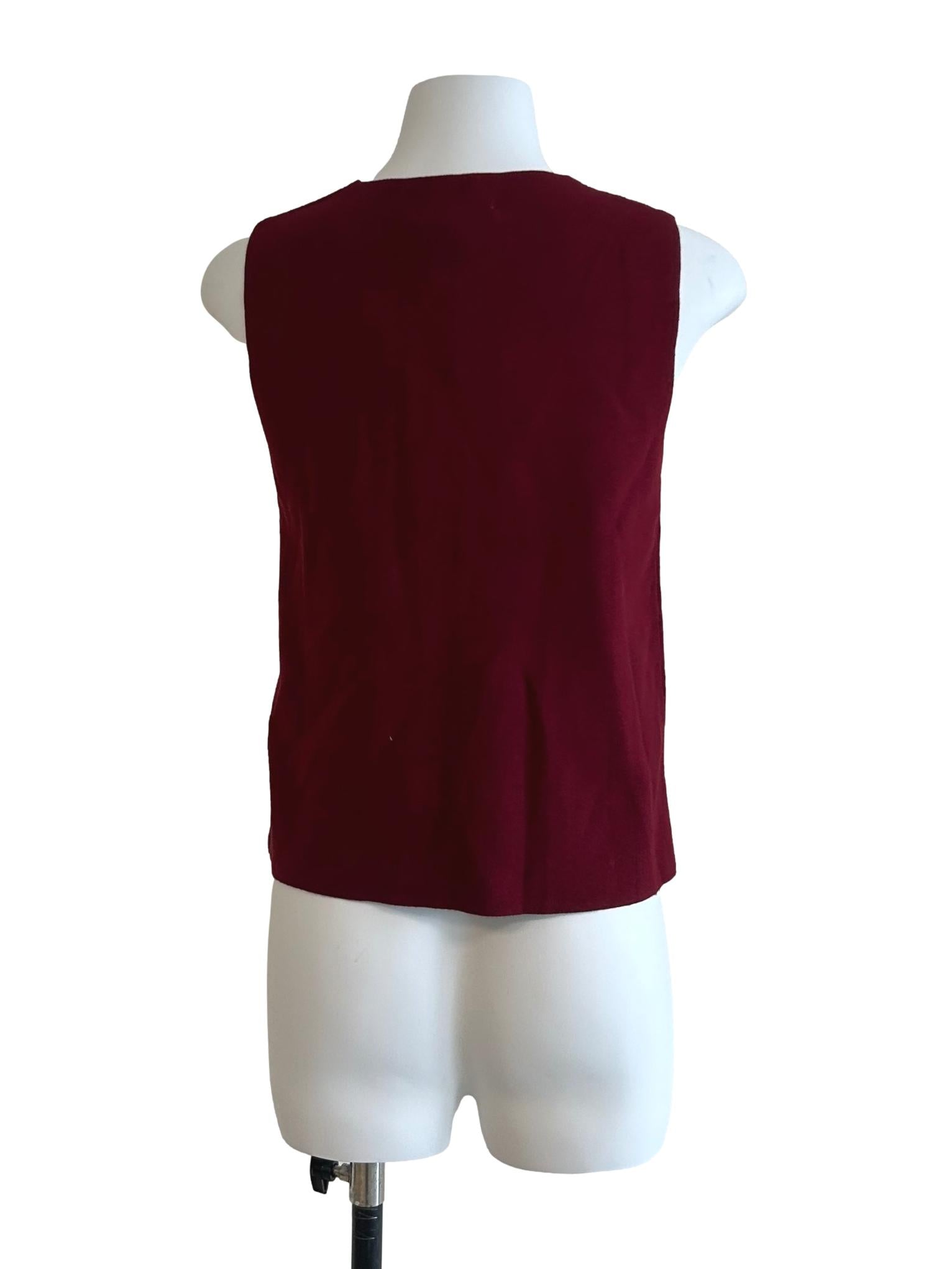 Berry Red Knit Rib Vest Top