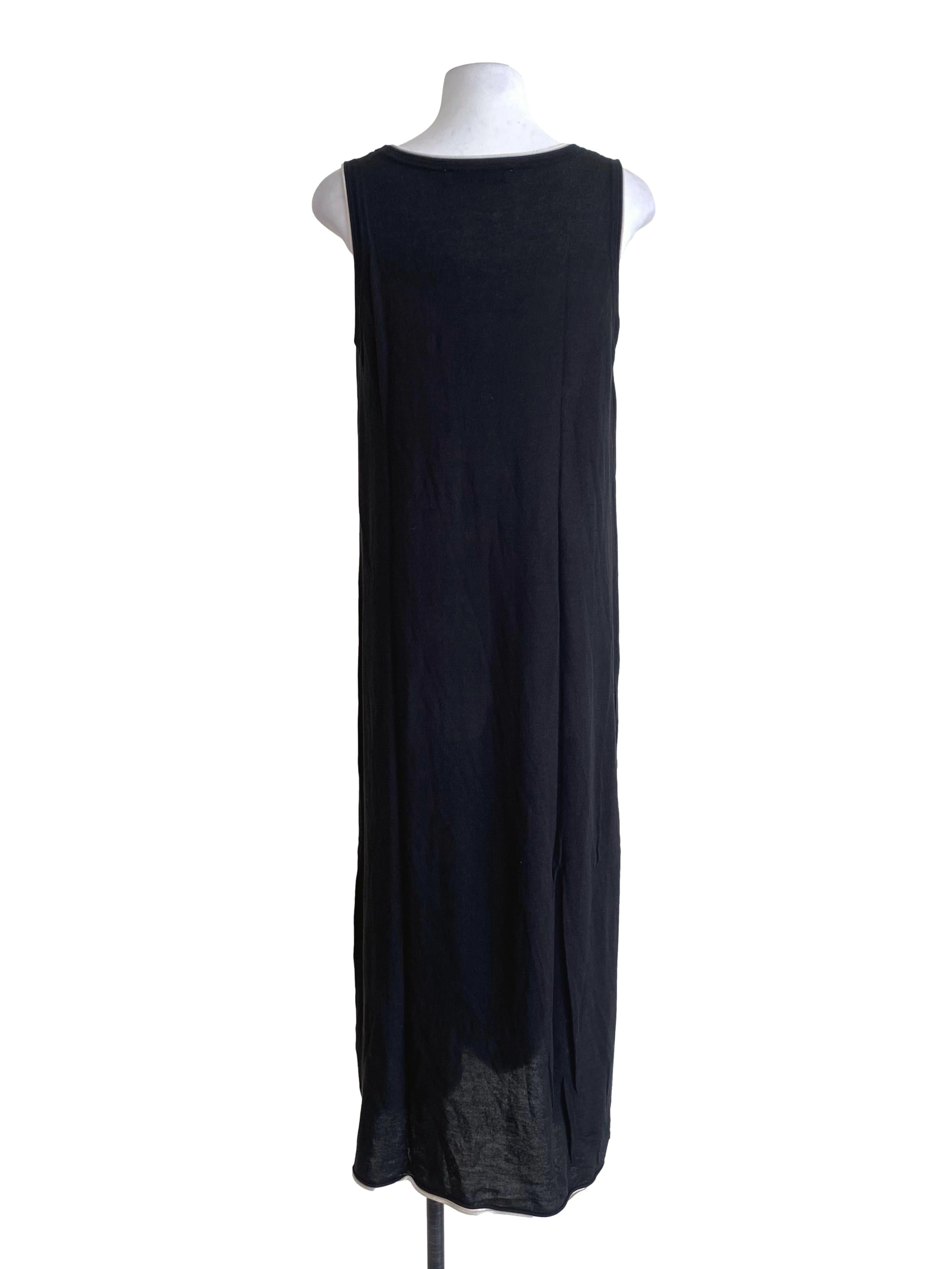 Sool Black With Cotton White Lines Waist Down Dress