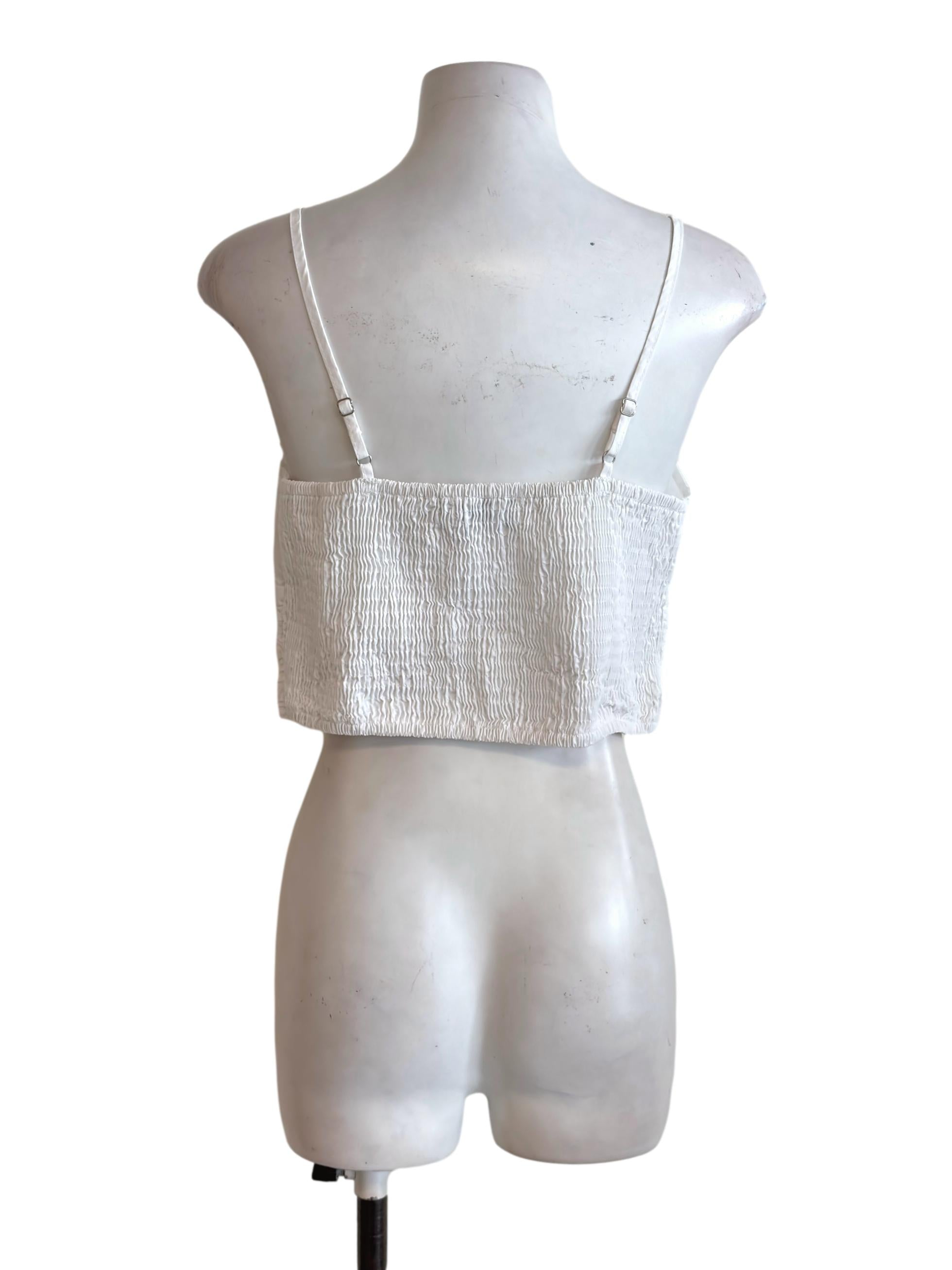 White Cropped Spaghetti Top TEM