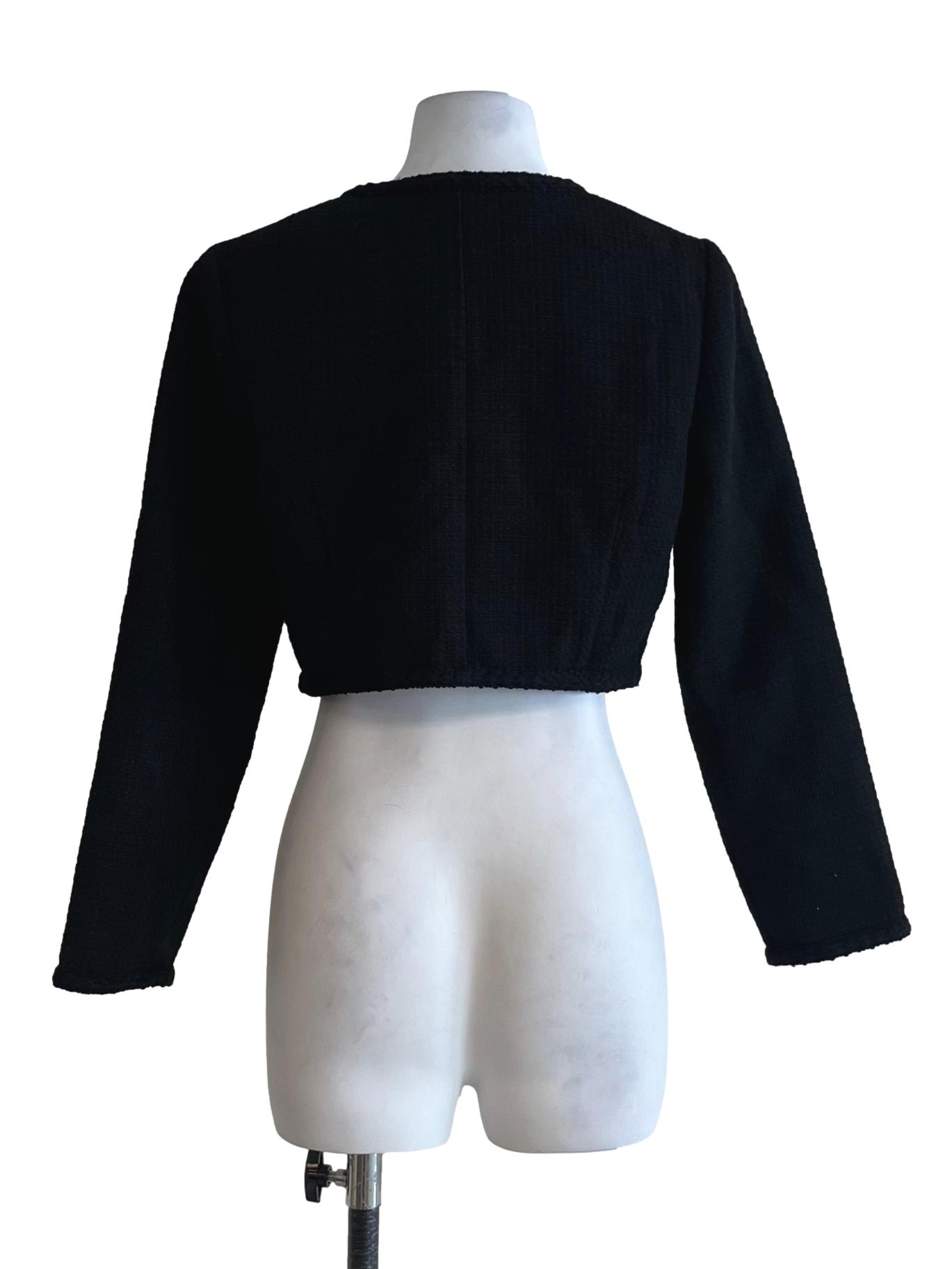 Black Tweed Cropped Blazer