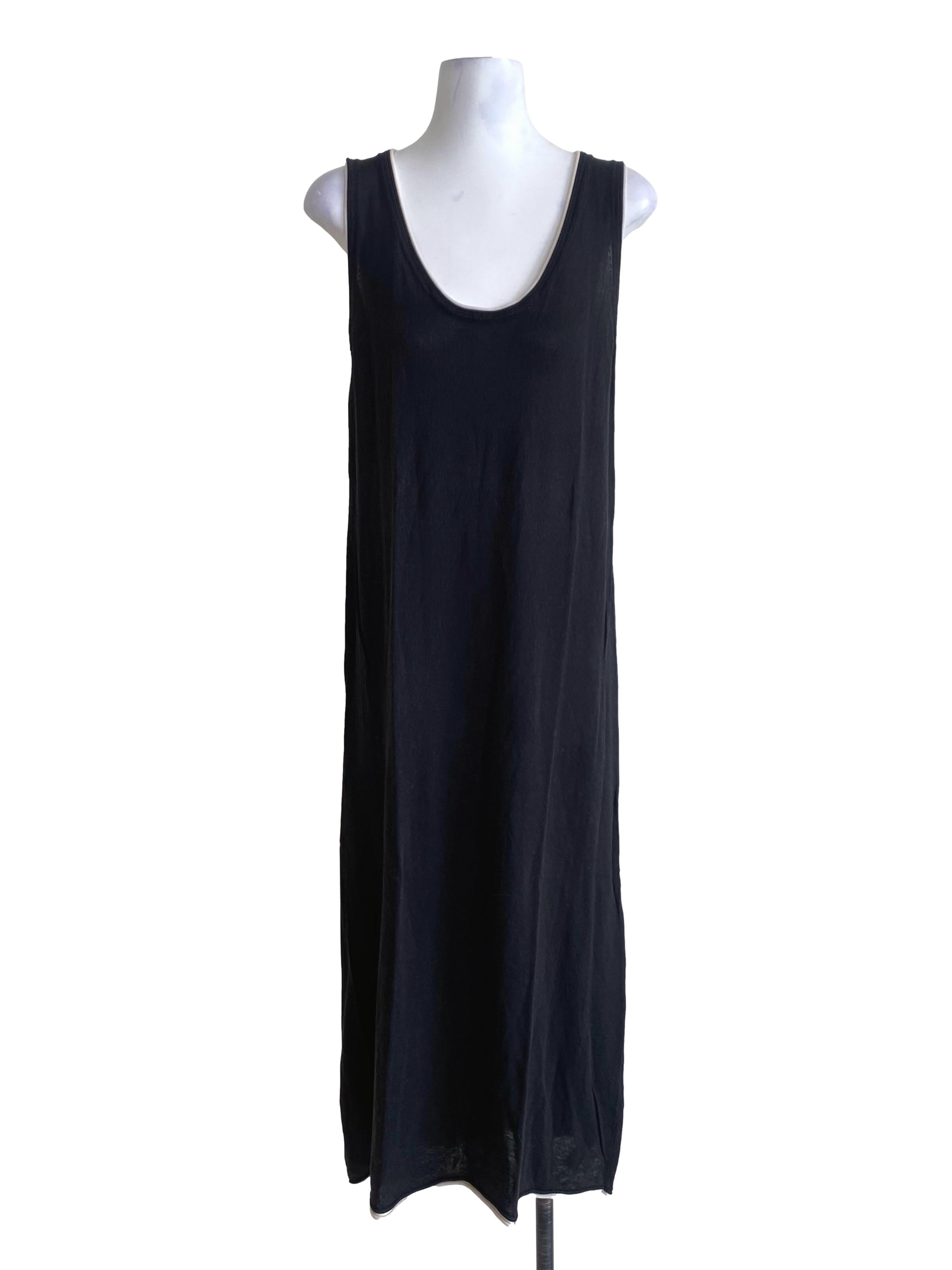 Sool Black With Cotton White Lines Waist Down Dress