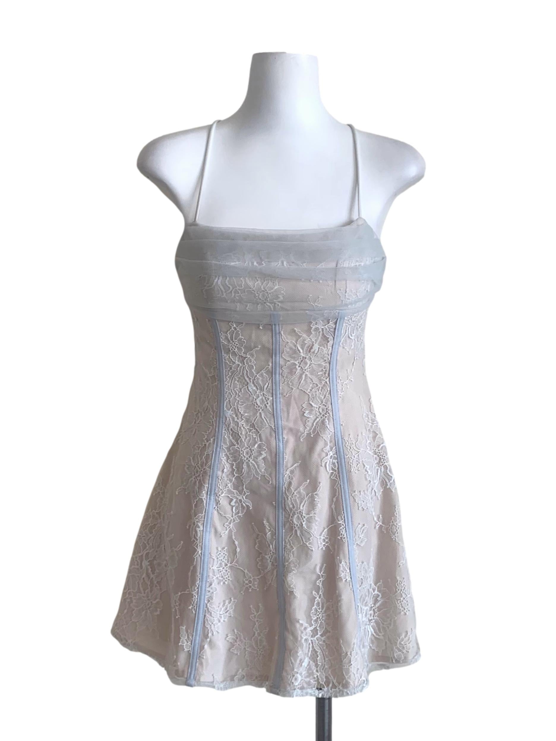 Parchment White Lace Pattern Dress