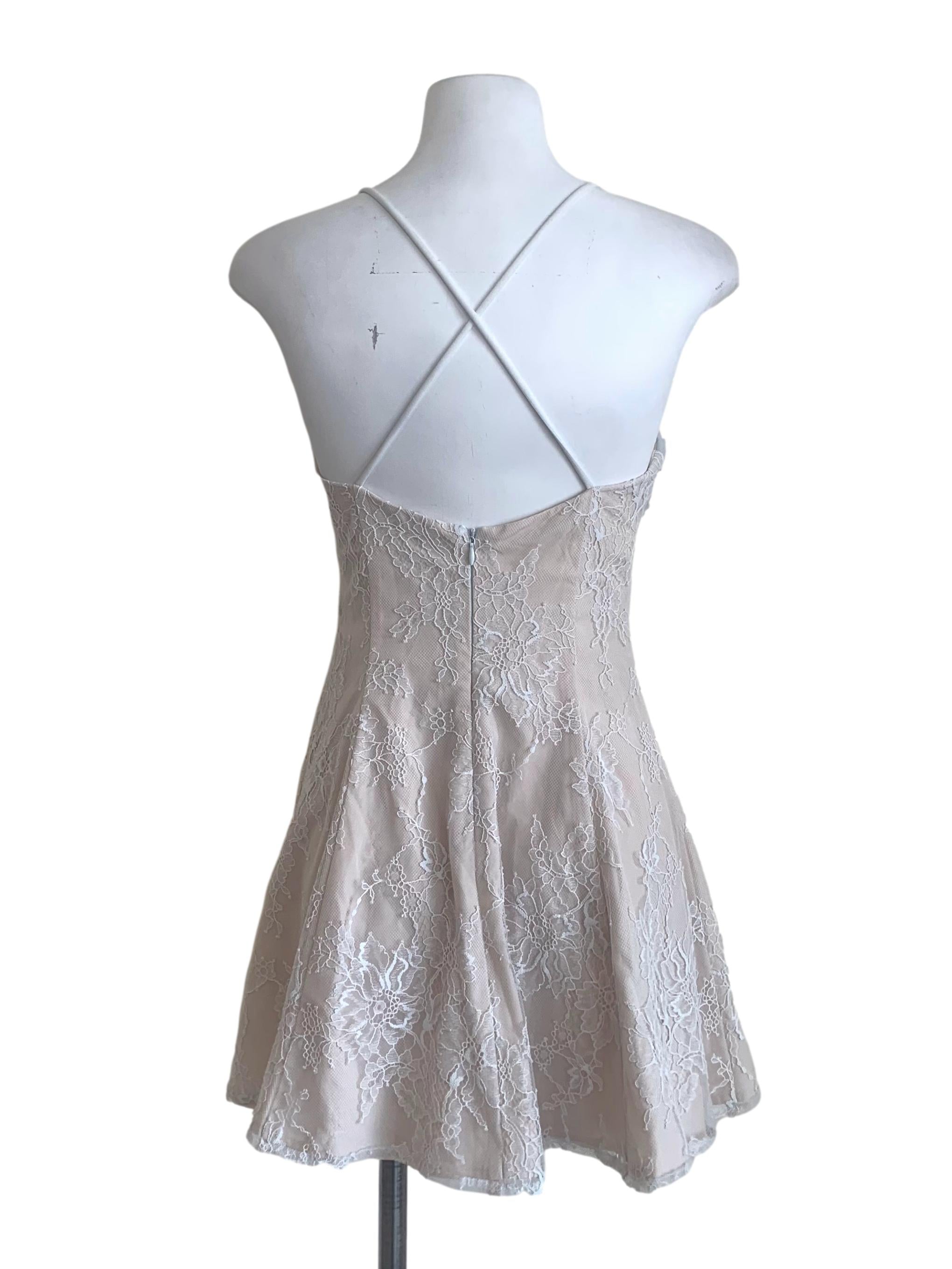 Parchment White Lace Pattern Dress