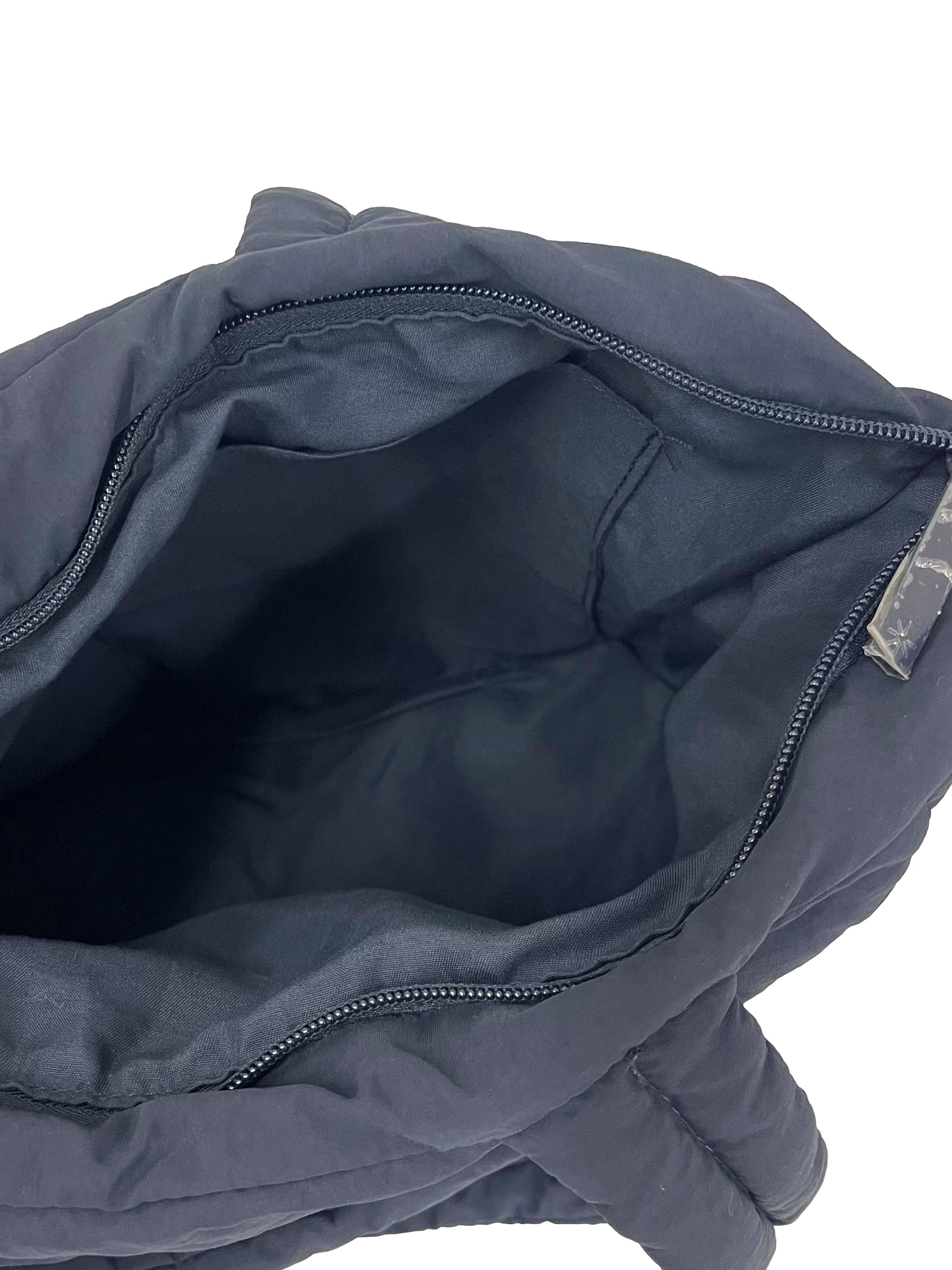 Navy Blue Puffer Shopper Bag