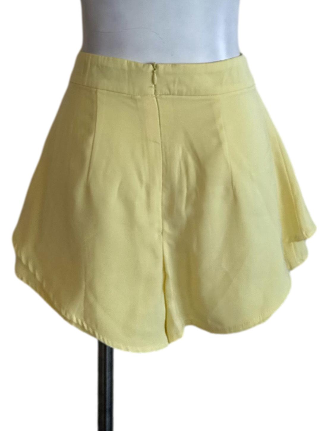 Butter Yellow Casual Shorts