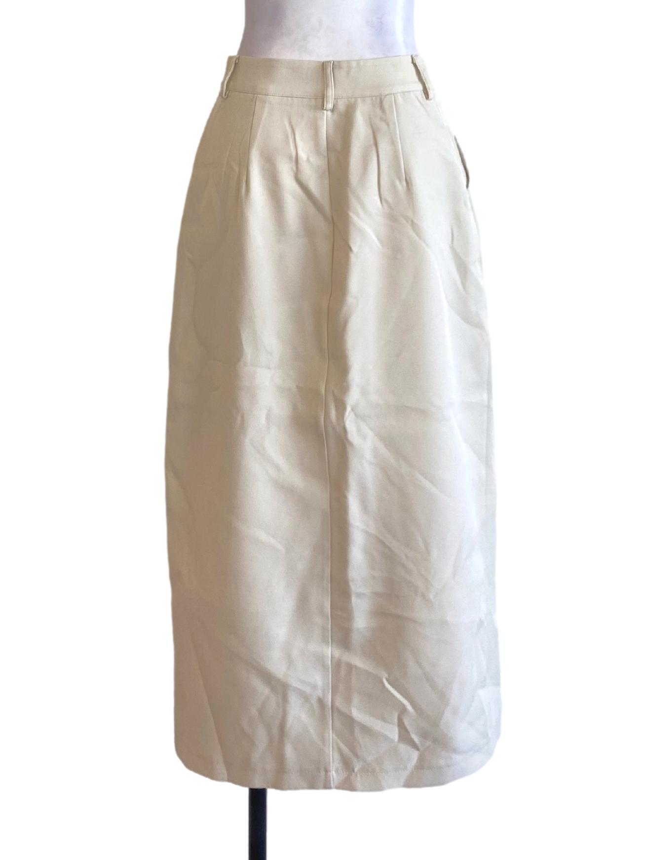 Light Beige Brown Long Formal Slit Skirt
