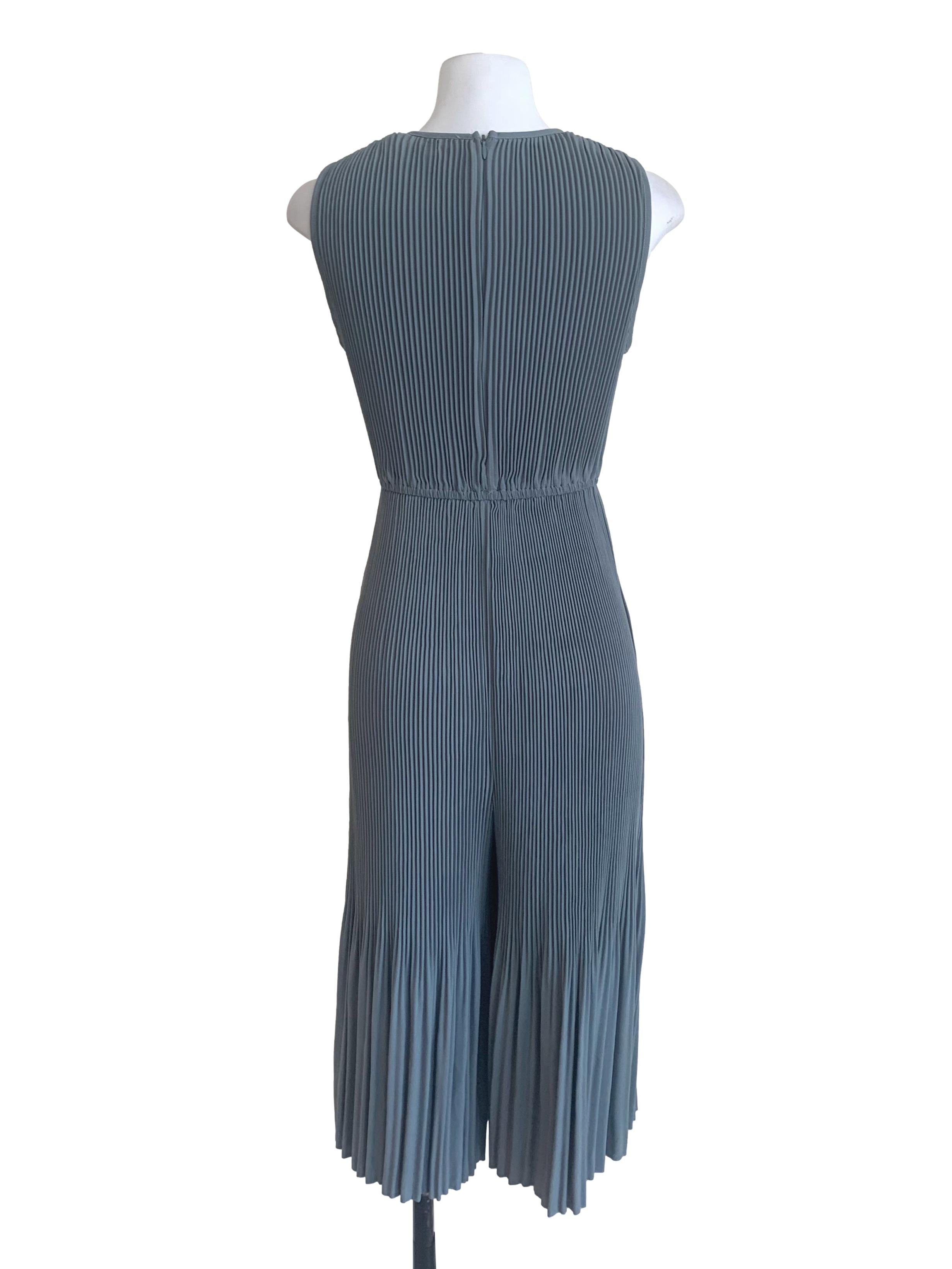 Stone Blue Pleated Wide Leg Jumpsuits LB