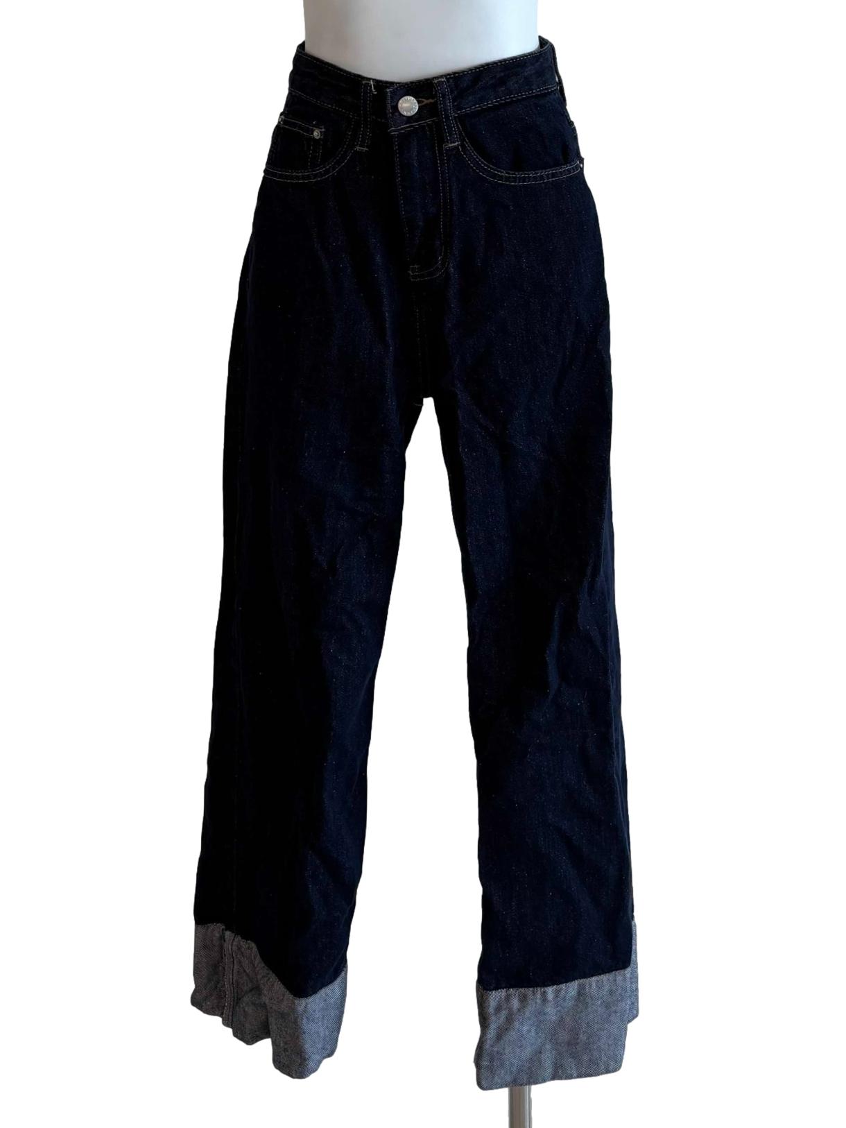 Dark Blue Straight Cut Jeans