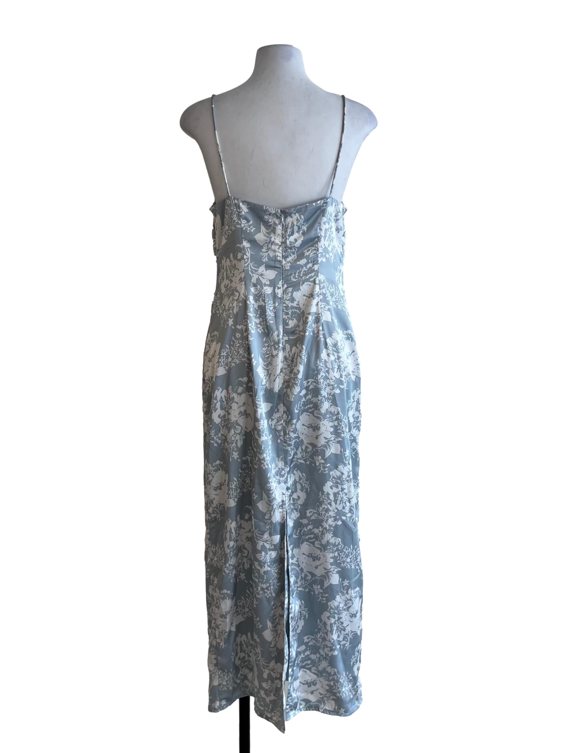 Sky Blue Floral Sheath Dress