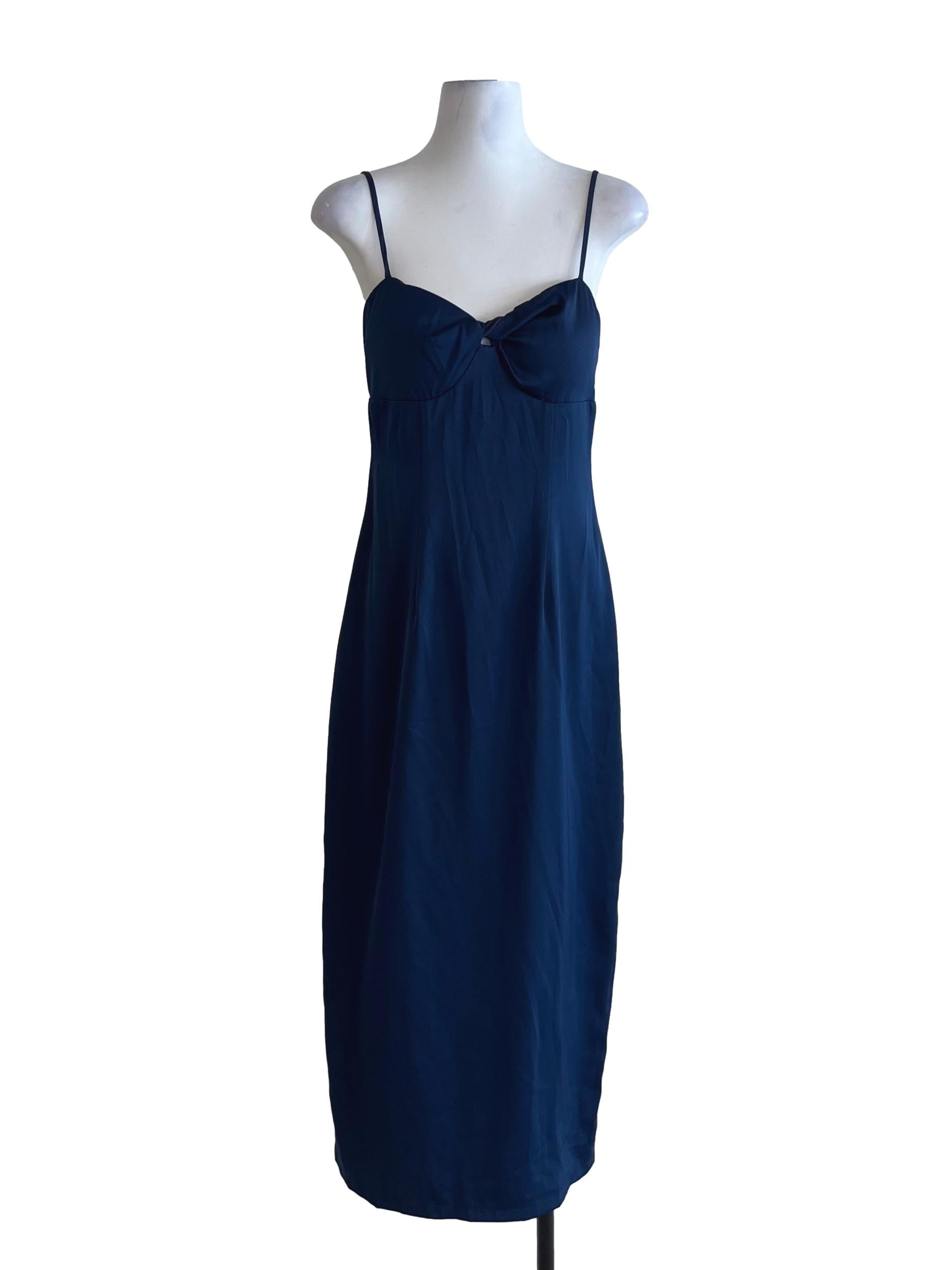 Navy Blue Spaghetti Strap Babydoll Dress