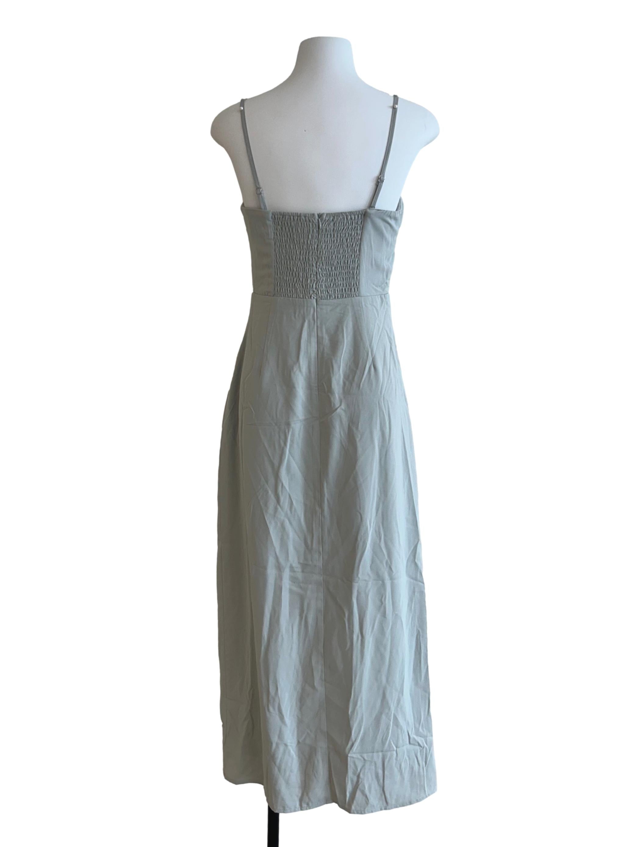 Cloud Grey Slit Dress