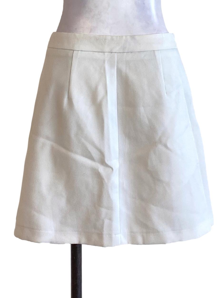 Soft White Regular Mini A-Line Skirt