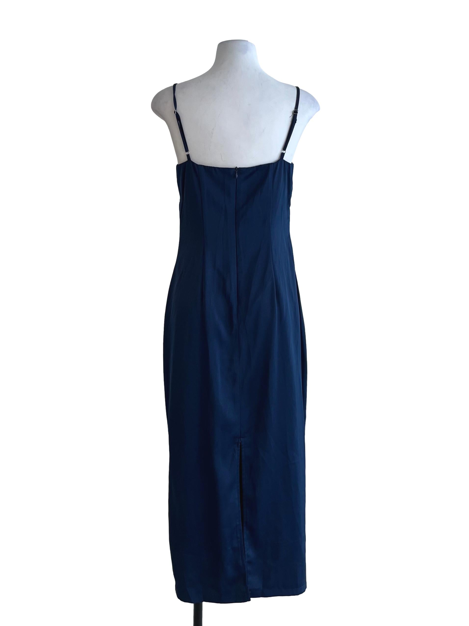 Navy Blue Spaghetti Strap Babydoll Dress