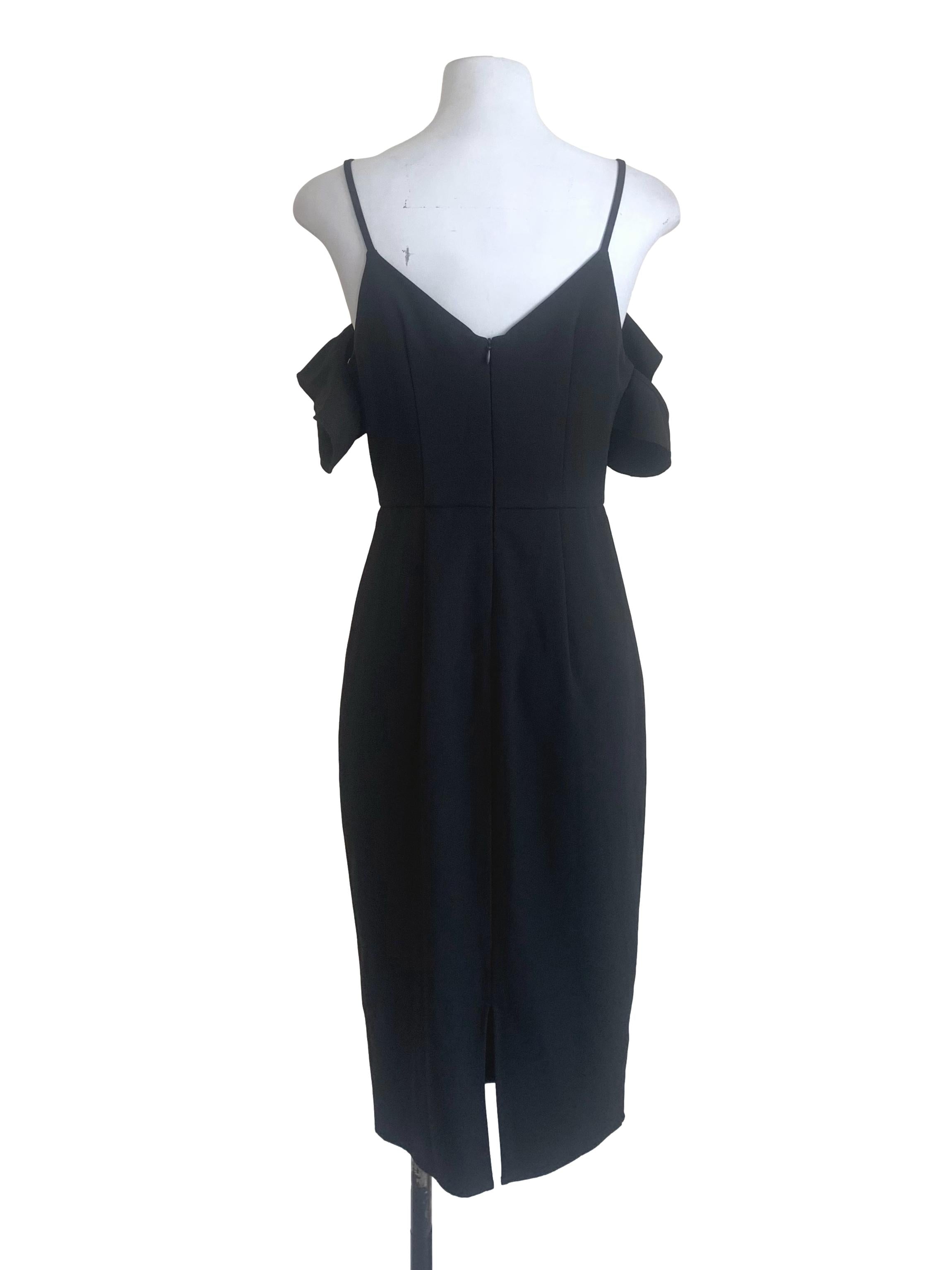 Oil Black Spaghetti Strap Sheath Dress LB