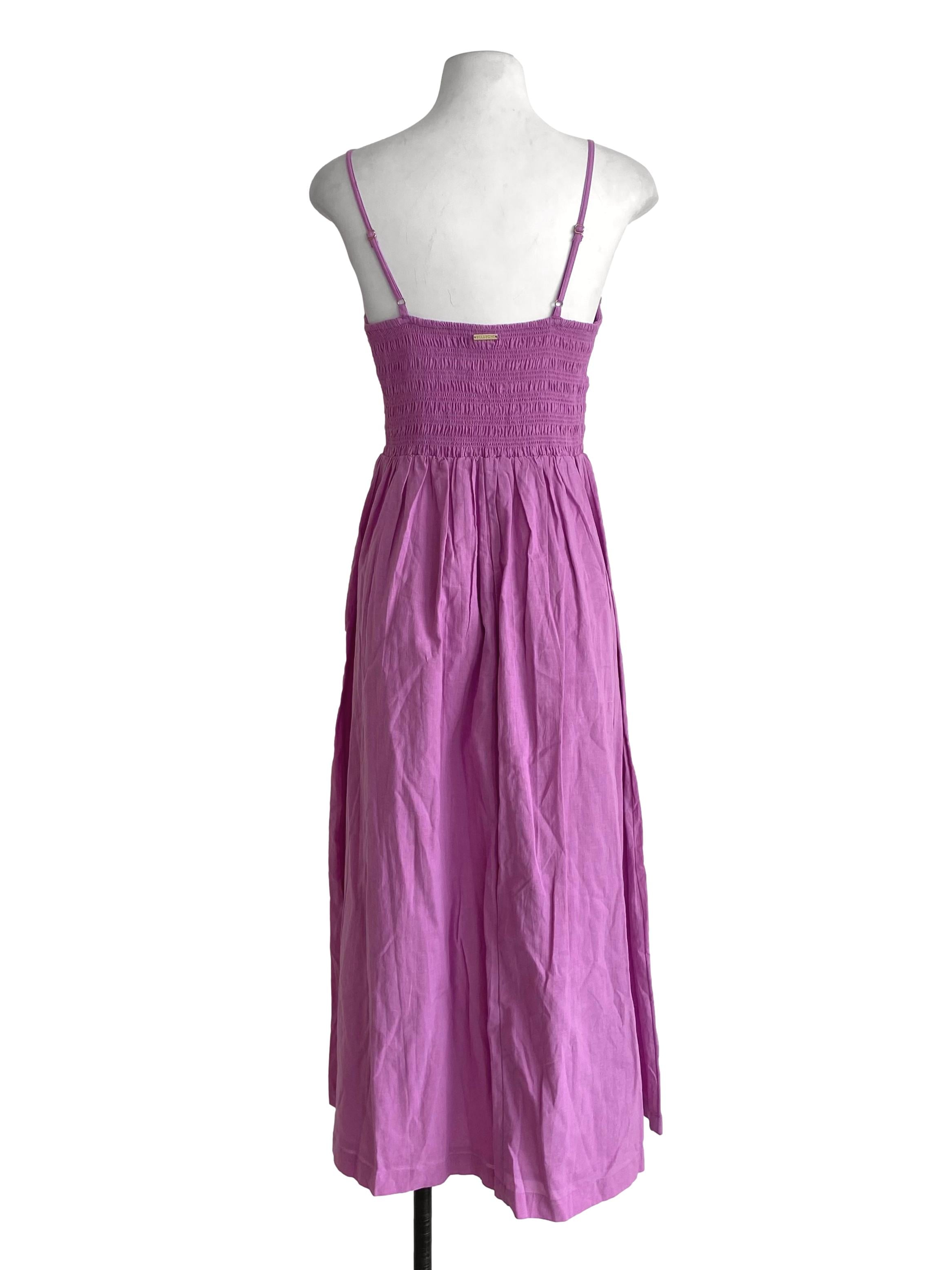 Taffy Pink V-Neck Drop Waist Dress